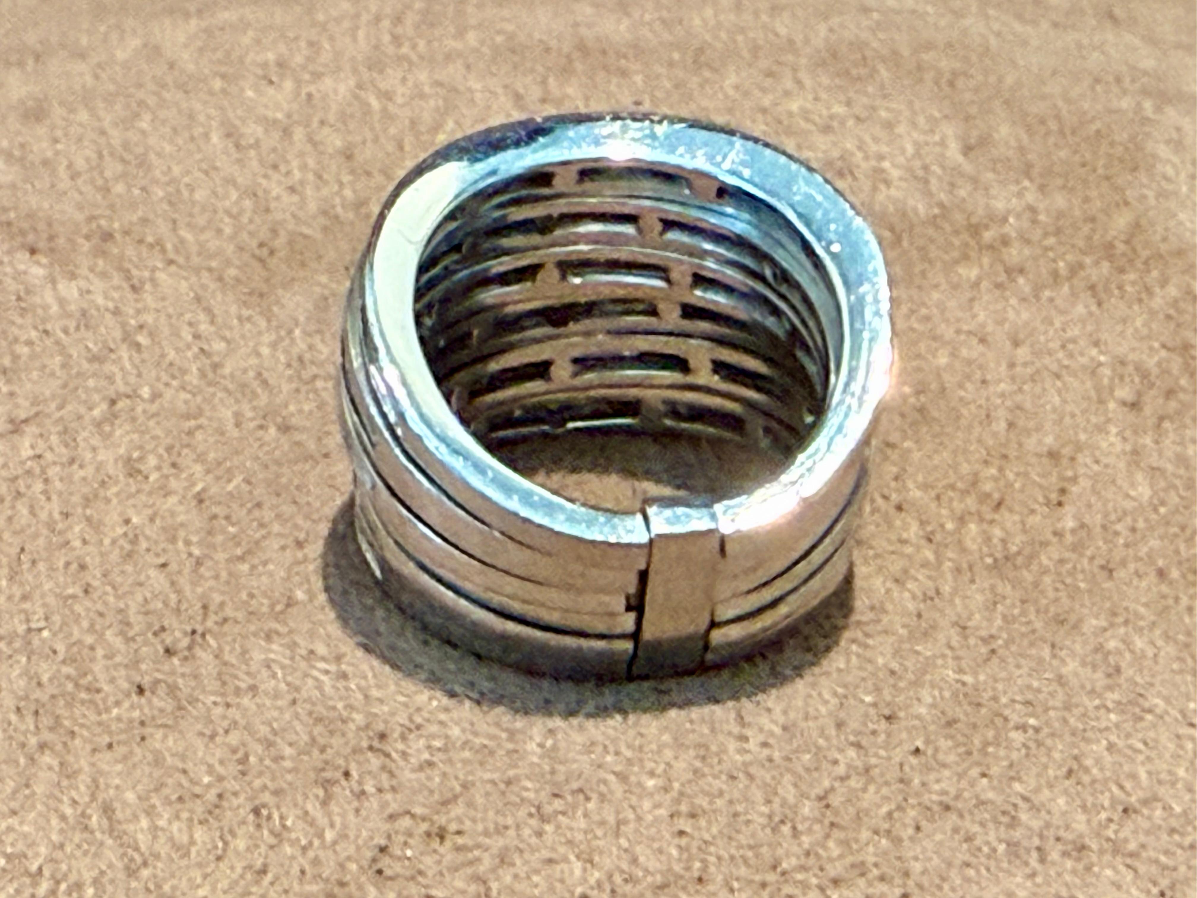 Anillo de oro blanco de 18 K Diamantes Baguette Paul Binder Zúrich en venta 1
