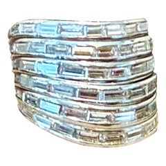 Anillo de oro blanco de 18 K Diamantes Baguette Paul Binder Zúrich