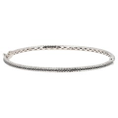 18k White Gold Black and White Diamond Bangle Bracelet