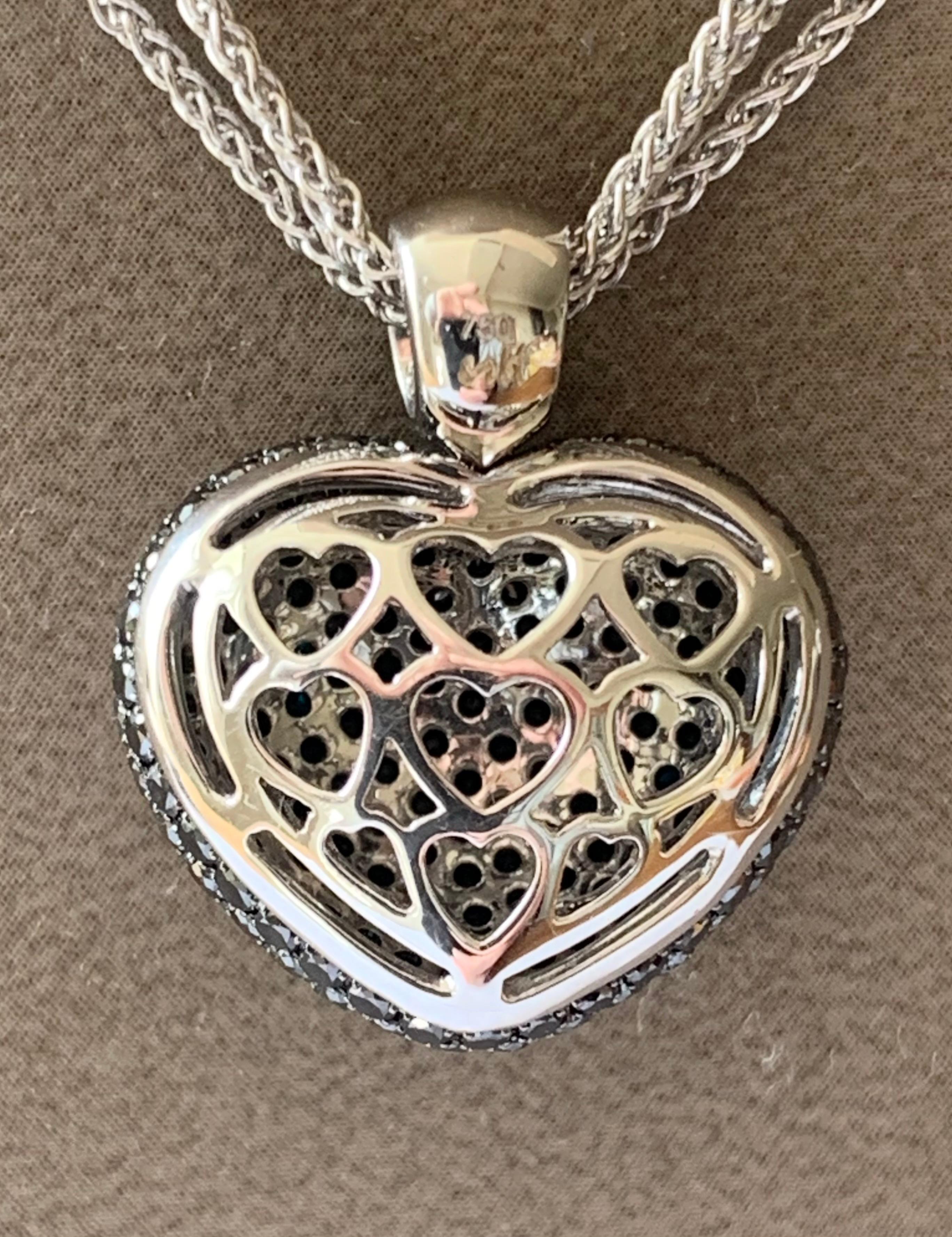 black diamond heart pendant