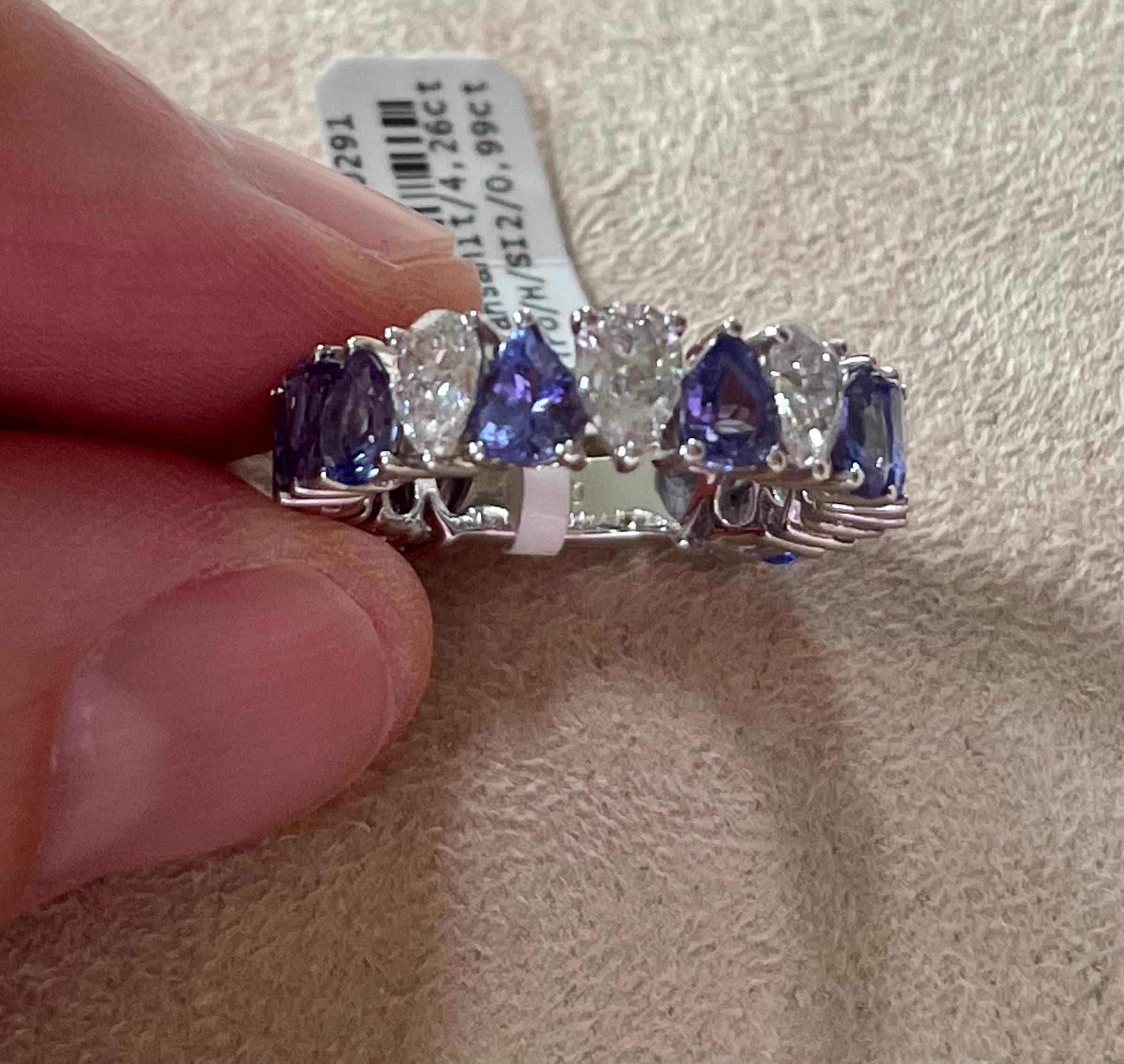 tanzanite and diamond eternity band