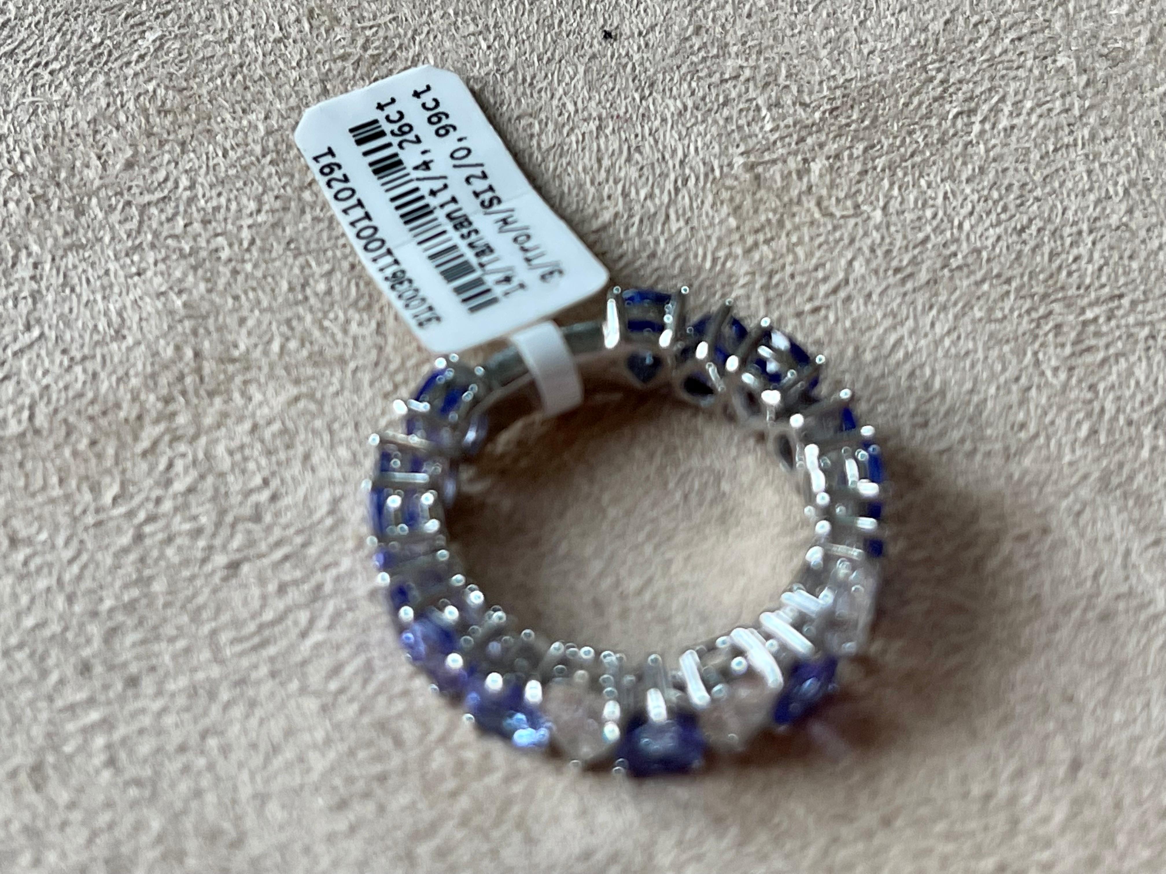 tanzanite eternity ring white gold