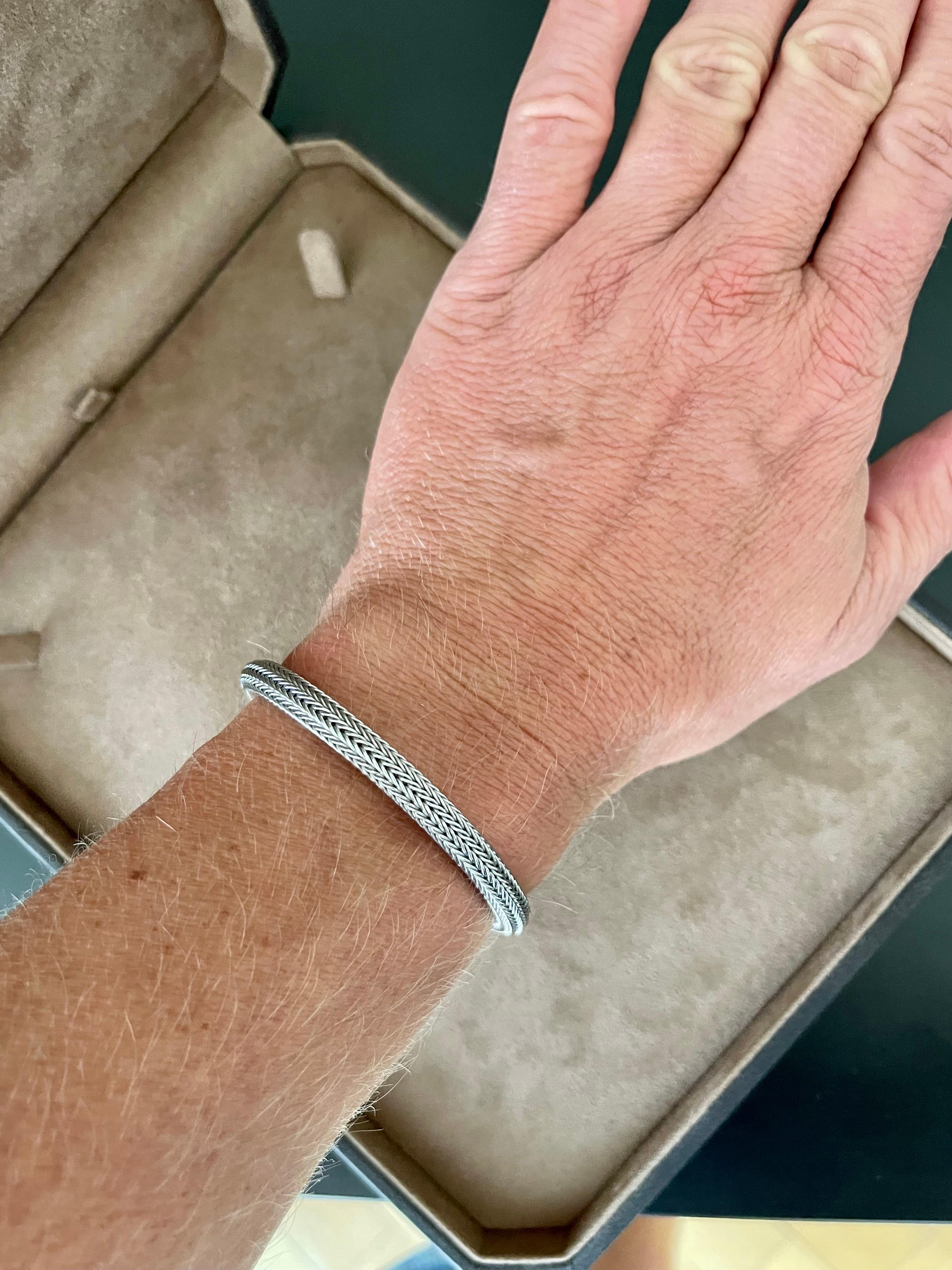 Pulsera de punto de oro blanco de 18 K en venta 1