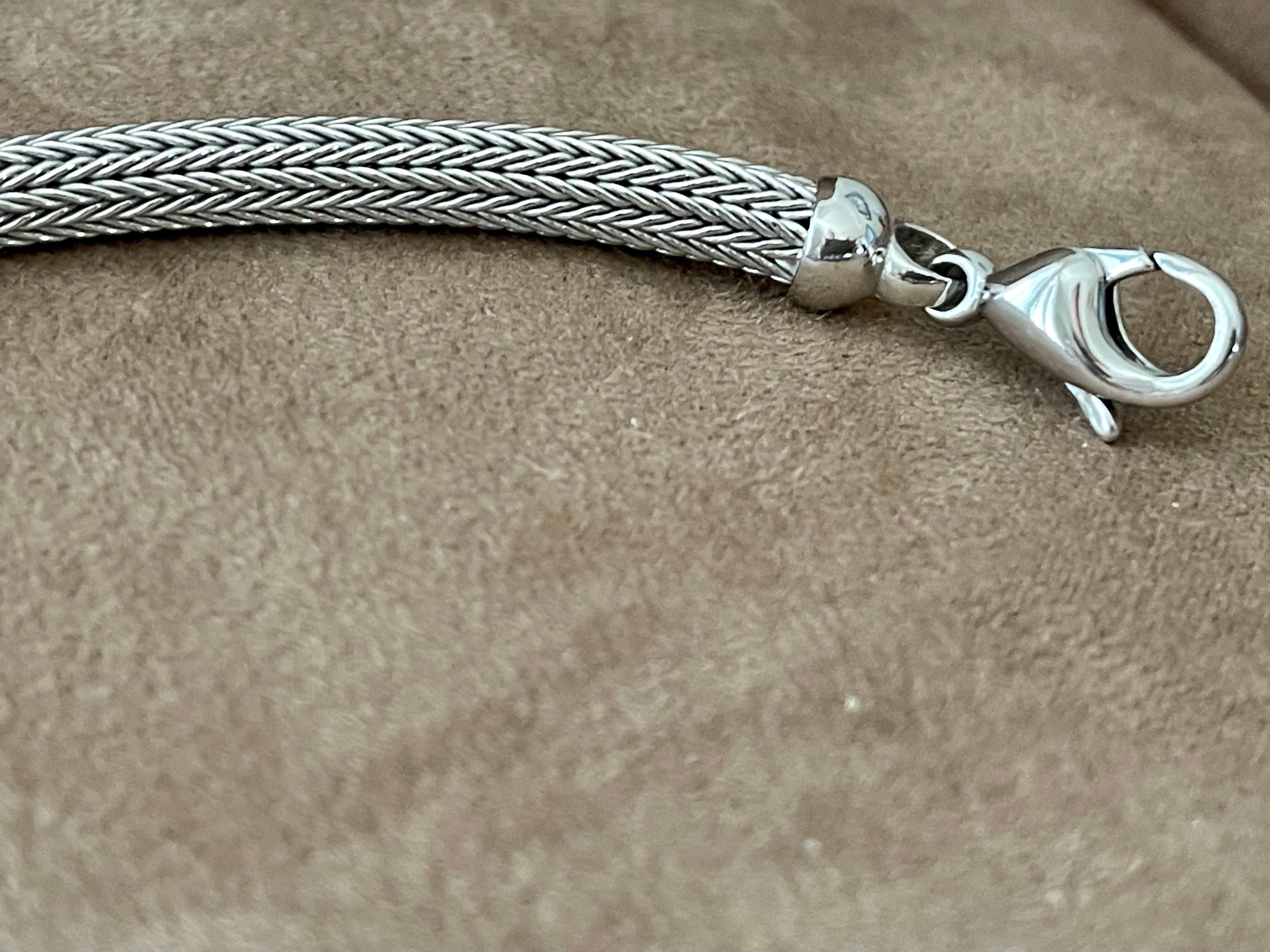 18 K White Gold Knitted Bracelet For Sale 2