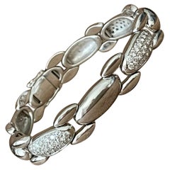 18 K White Gold Lunk Bracelet Diamonds by Bucherer