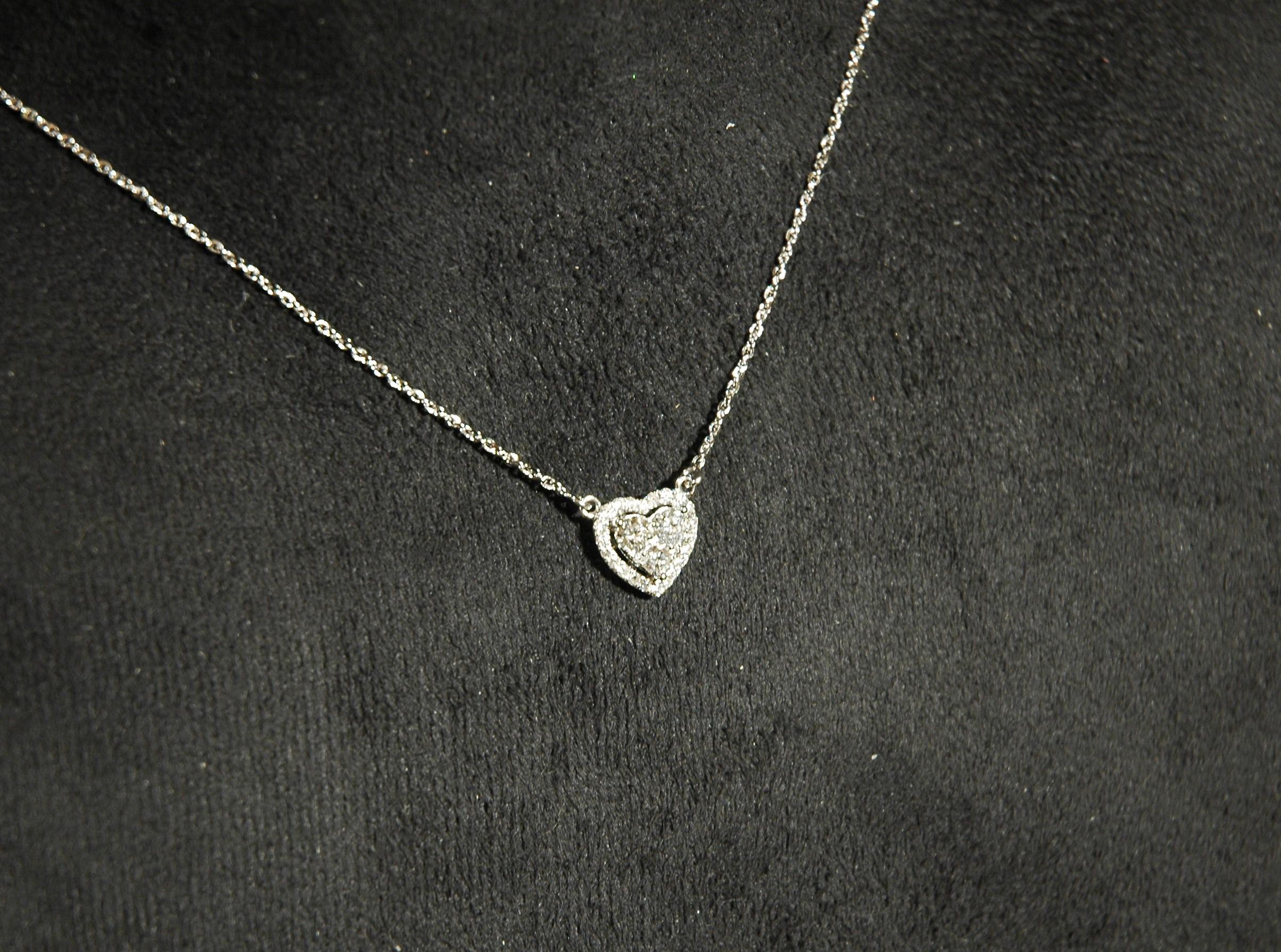 mini heart diamond necklace