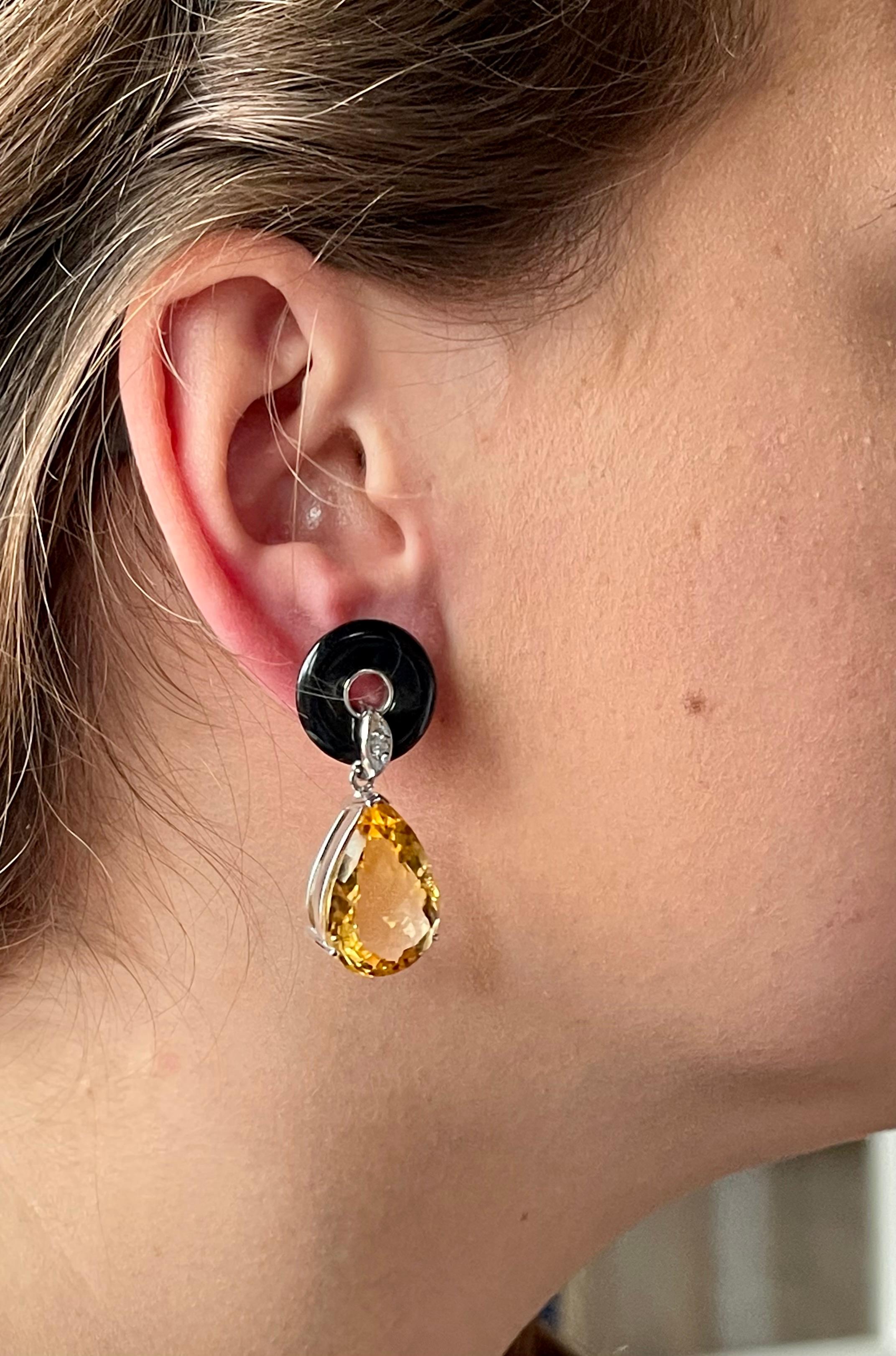 citrine dangle earrings