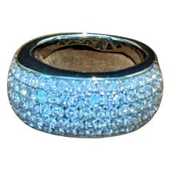 18 K white Gold Pave Diamond Domed Ring
