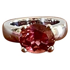 18 K White Gold Solitaire Ring Gubelin Lucerne Ping Tourmaline
