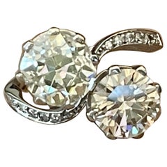 Anello in oro bianco 18 K Toi et moi con diamanti 3,33 ct, 2,52 ct