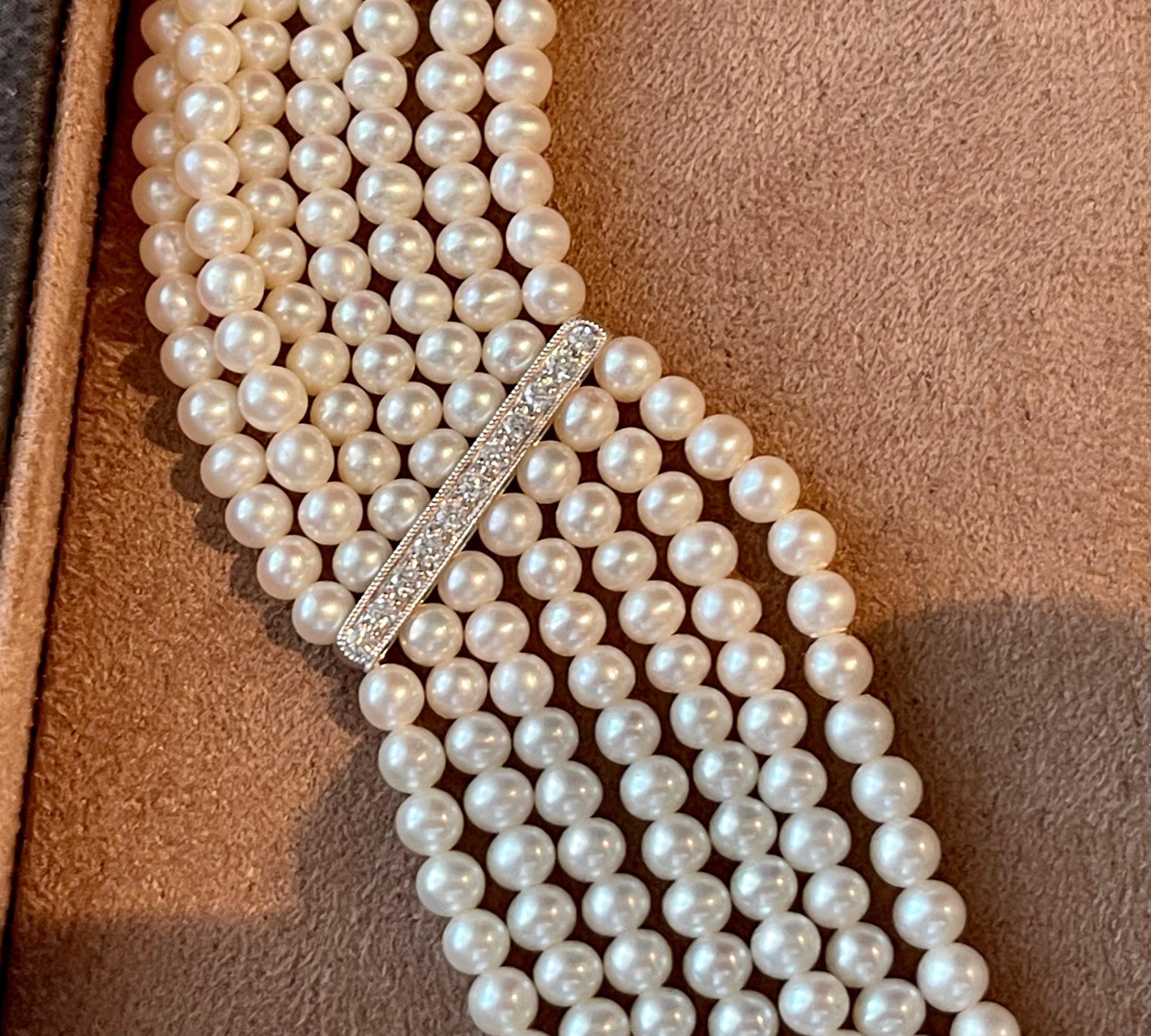 pearl diamond choker necklace