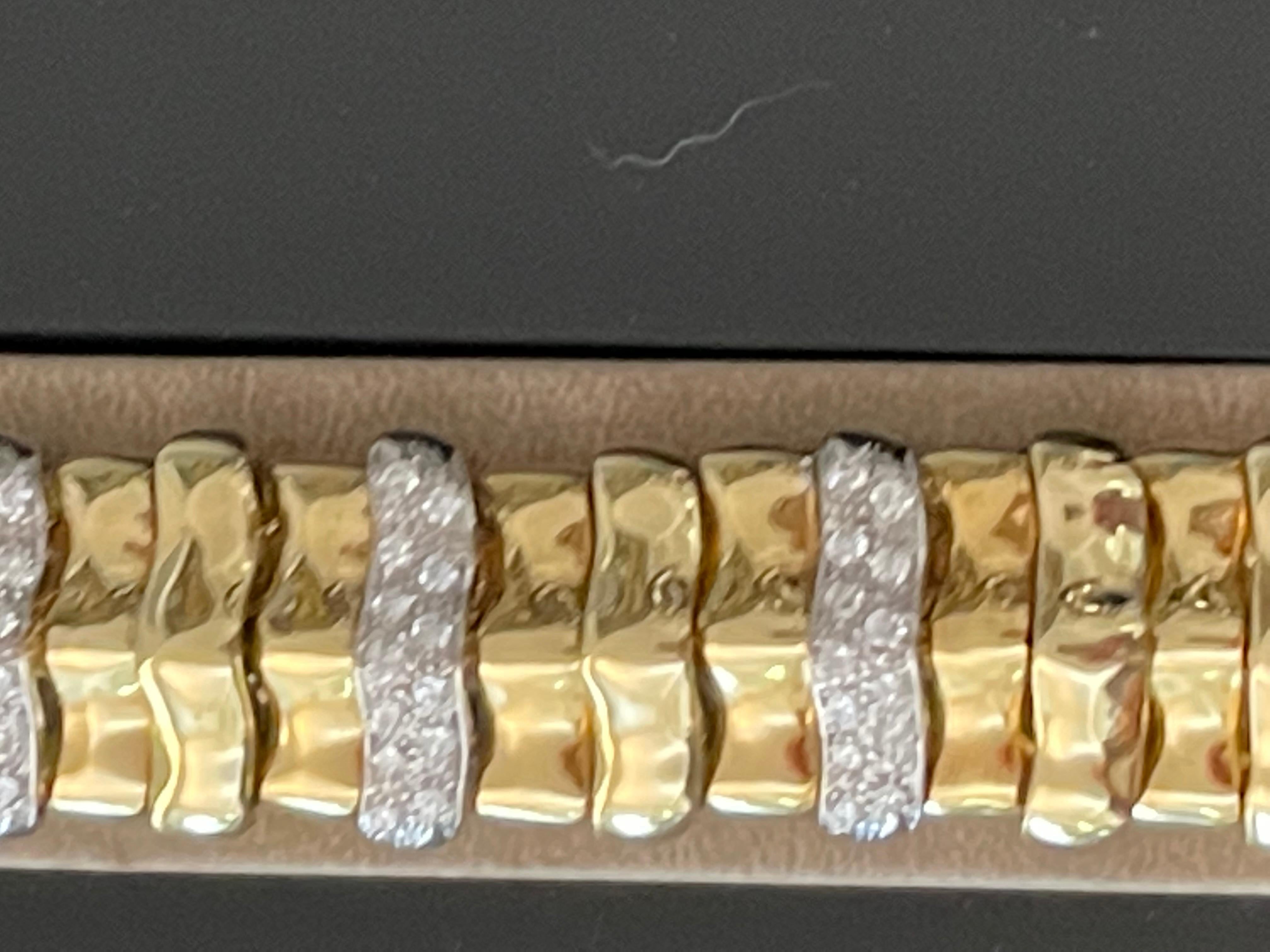 18 K Yellow and White Gold Vintage Bracelet with Diamonds For Sale 6