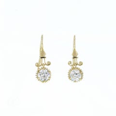 18 K Yellow Gold and Diamond Earring