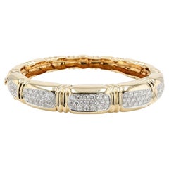 18k Yellow Gold and Platinum Diamond Bangle Bracelet