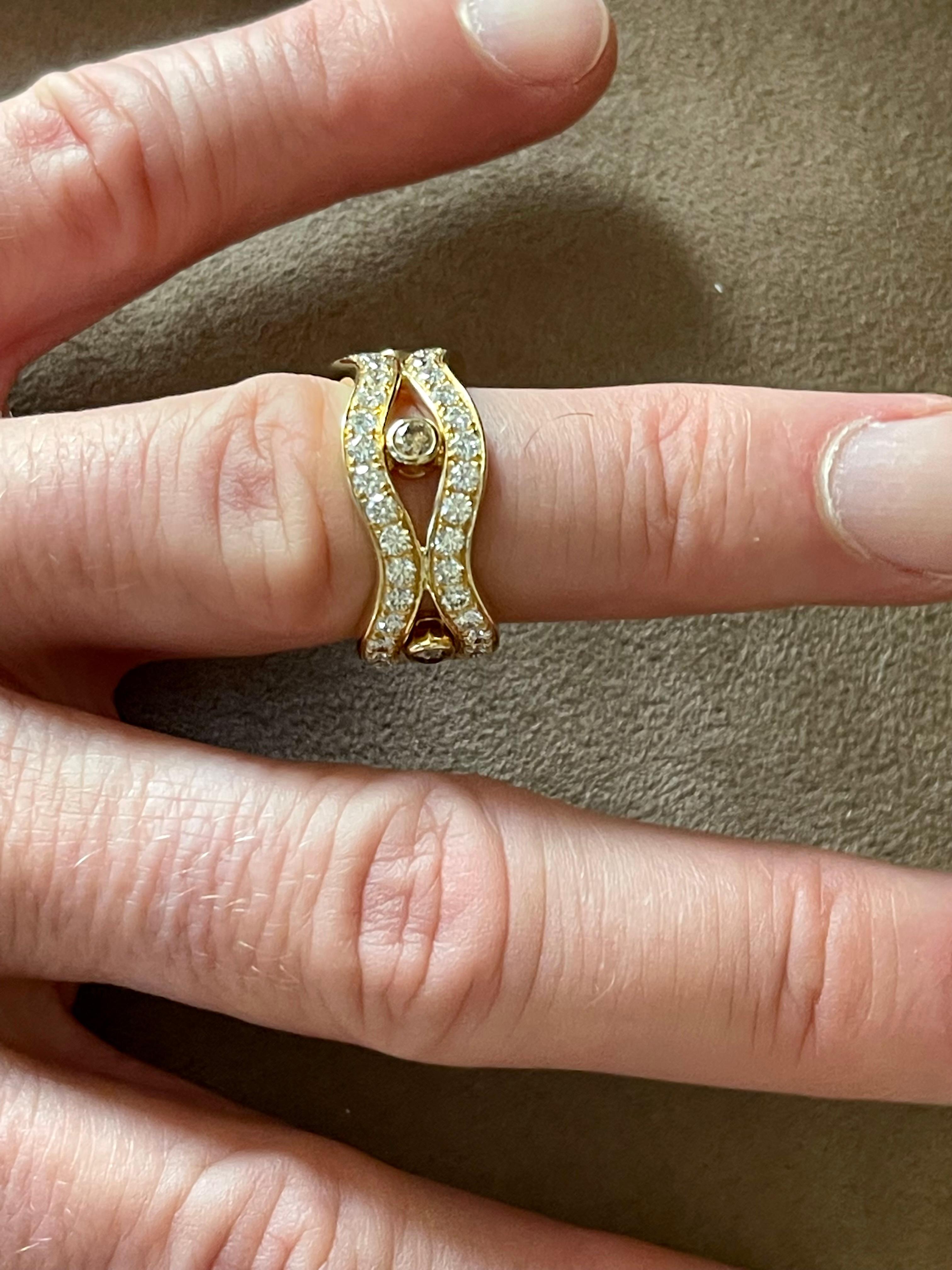 18 K Yellow Gold Band Ring Dimonds Gubelin Lucerne For Sale 2