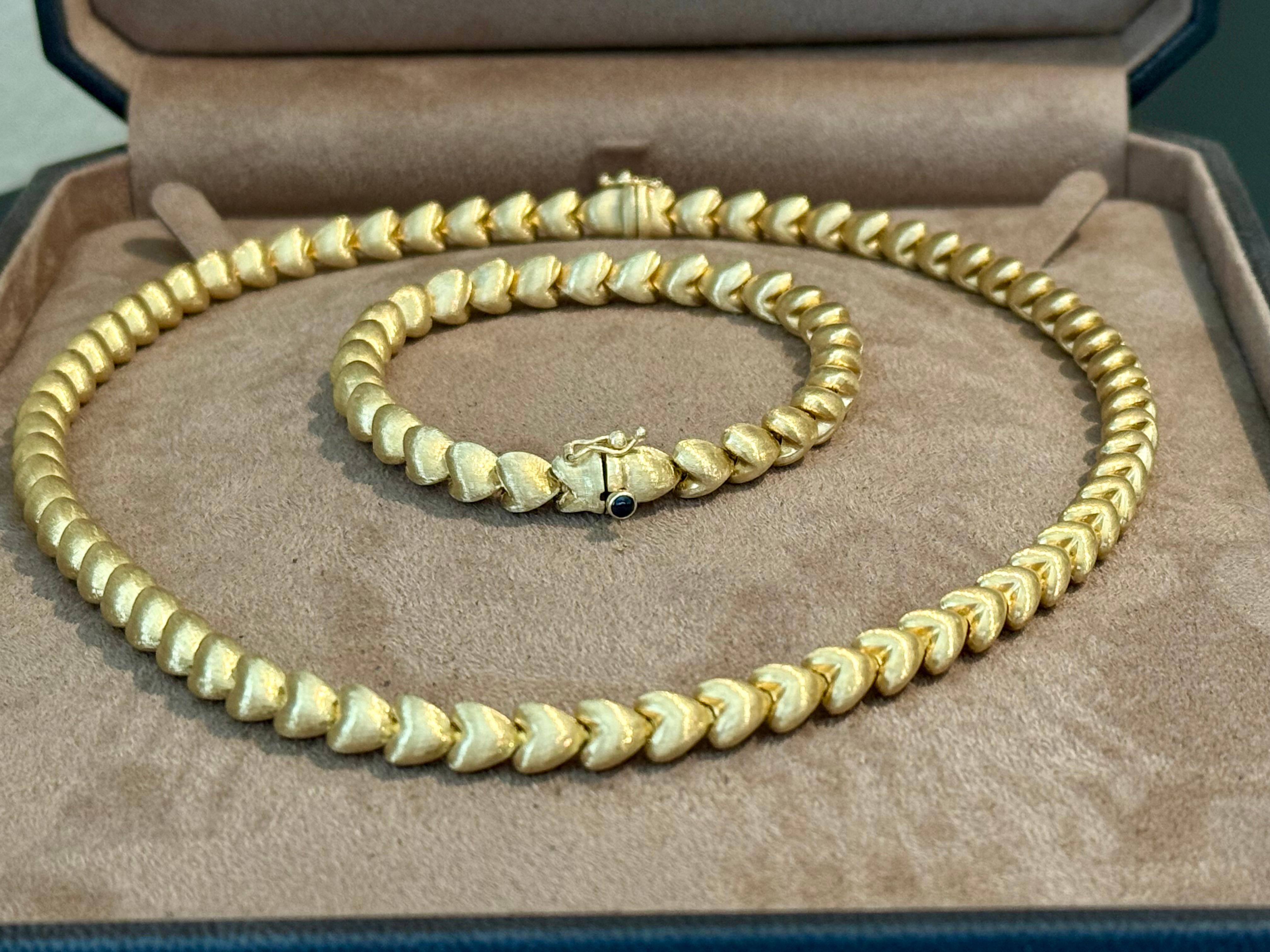 Early Victorian 18 K yellow Gold brushed Necklace/Bracelet by Gubelin Lucern Switzerland For Sale