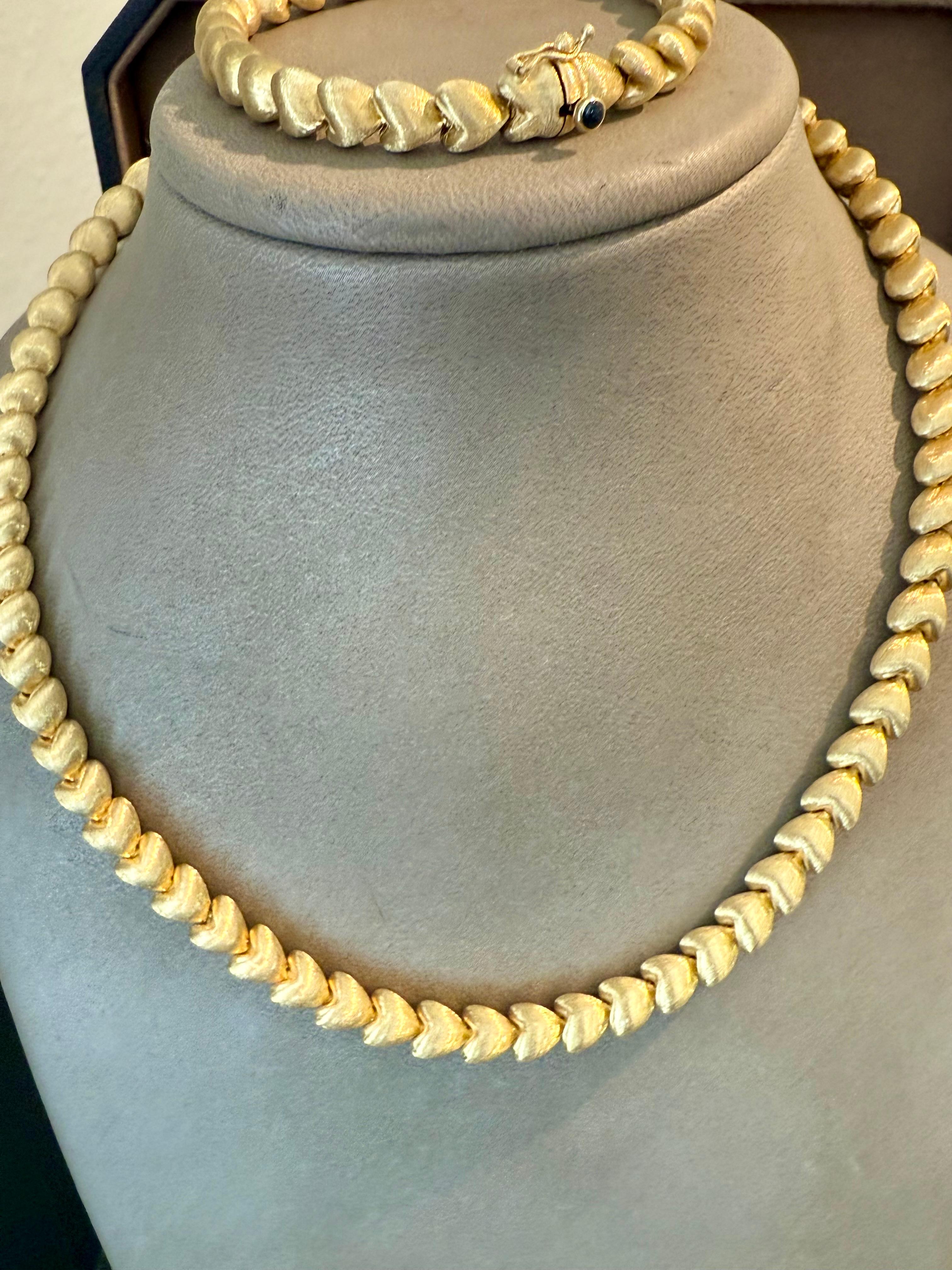 Women's or Men's 18 K yellow Gold brushed Necklace/Bracelet by Gubelin Lucern Switzerland For Sale