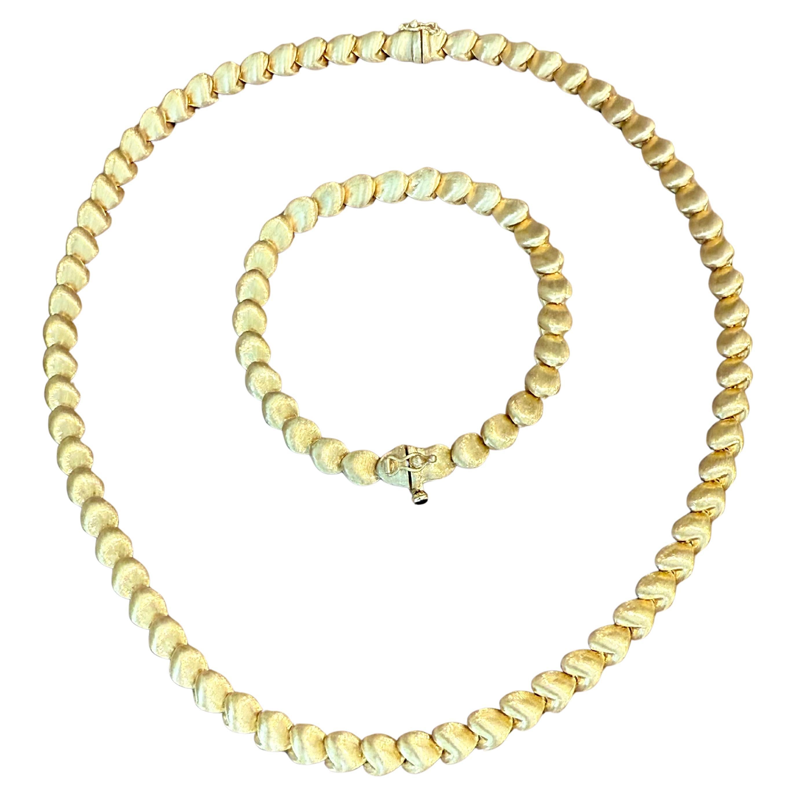 18 K yellow Gold brushed Necklace/Bracelet by Gubelin Lucern Switzerland For Sale