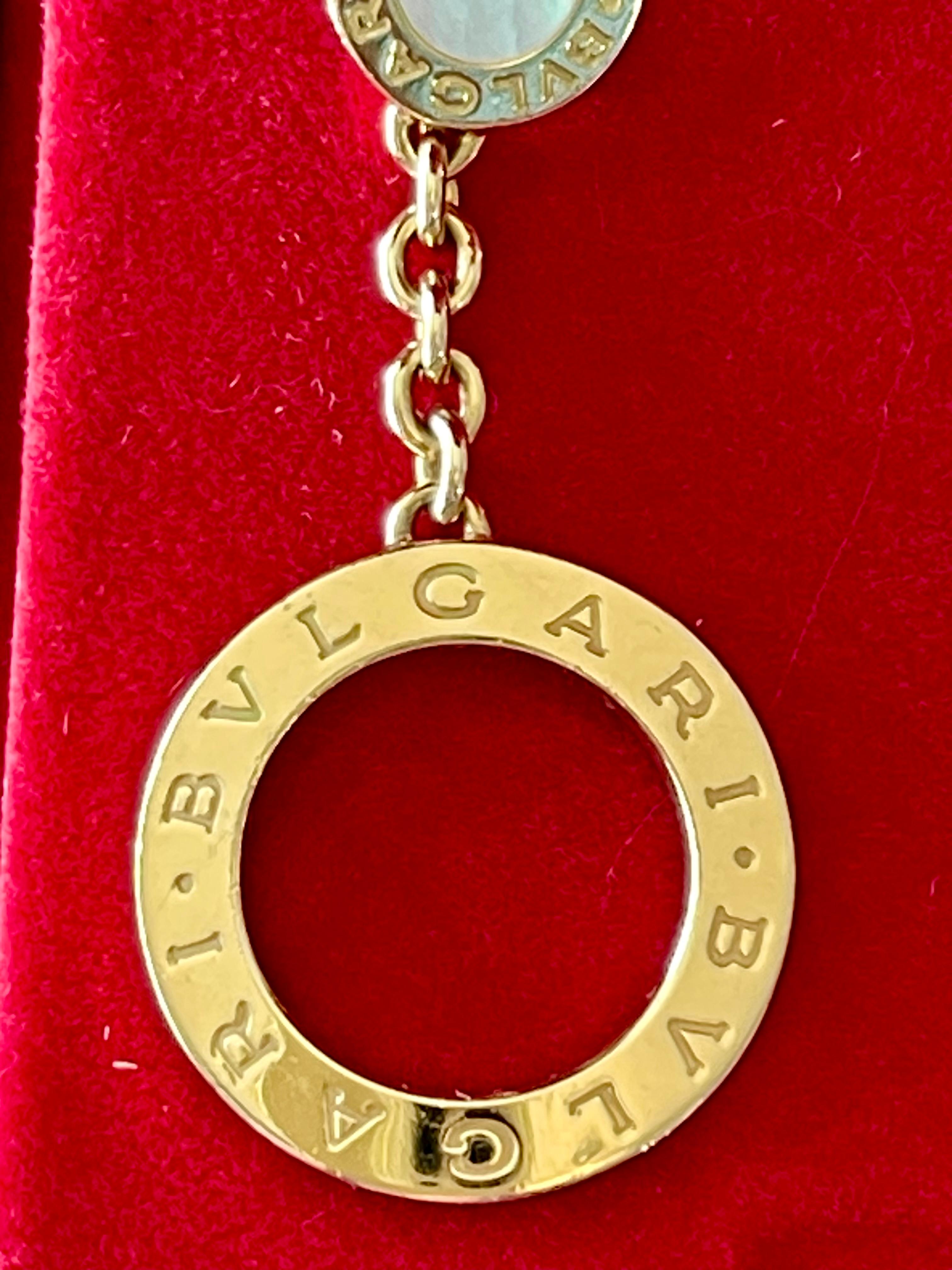 18 K yellow Gold Bulgari drop earrings mother of pearl For Sale 6