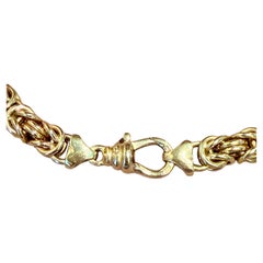 18 K yellow Gold Byzantine Woven link Necklace