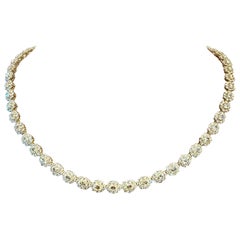 Collana di diamanti in oro giallo 18 K. Diamante taglio rosa
