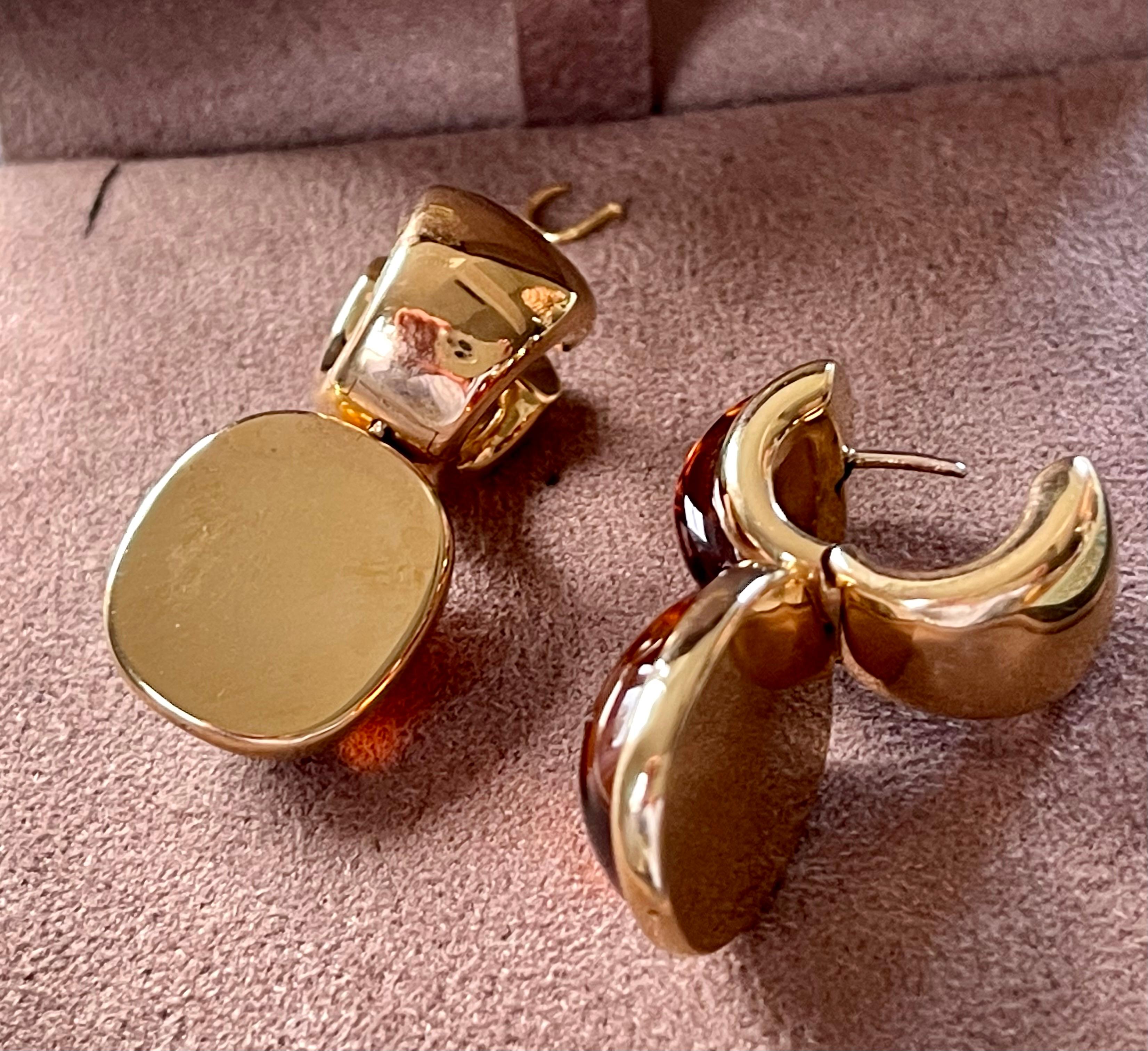 18 K Yellow Gold Earrings Citringe by Majo Fruithof Switzerland For Sale 5
