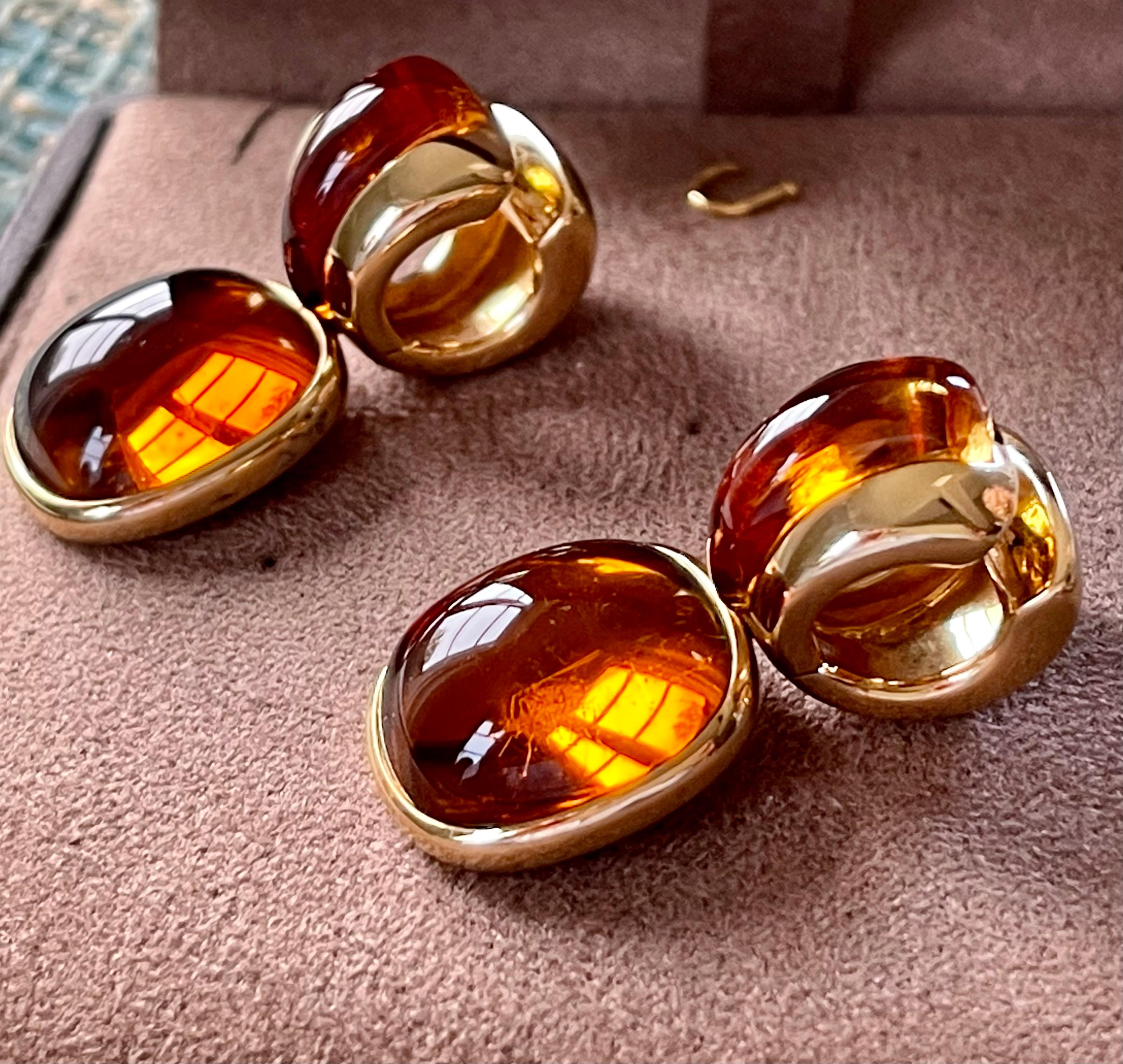 18 K Yellow Gold Earrings Citringe by Majo Fruithof Switzerland For Sale 3