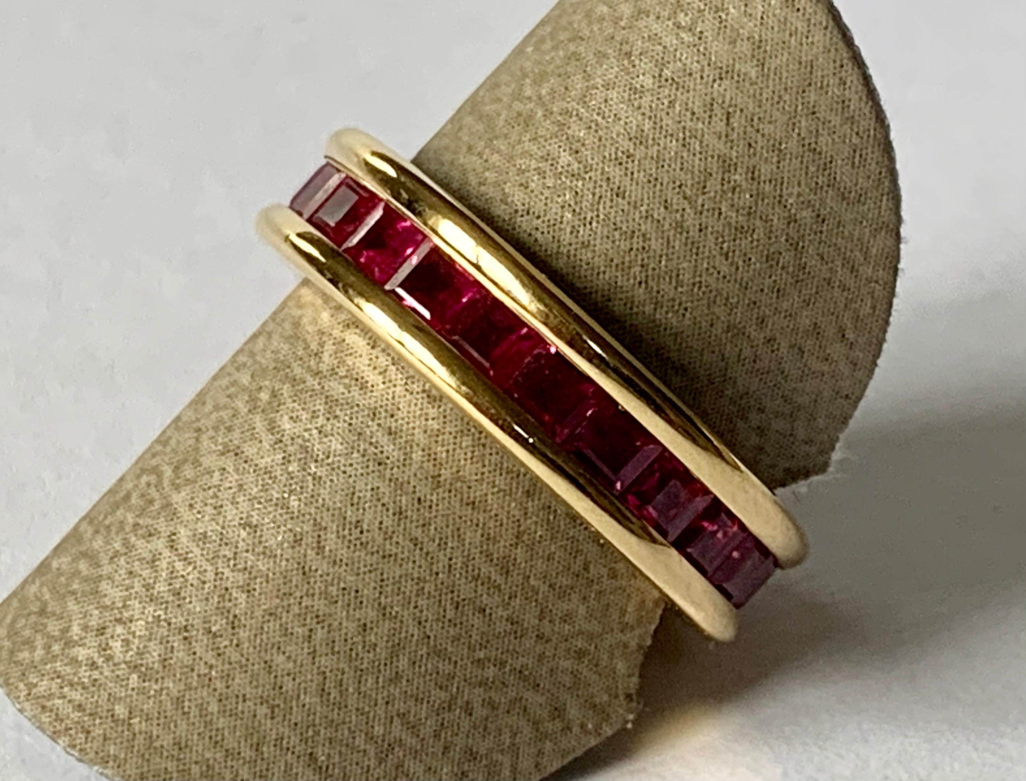 18 Karat Yellow Gold Eternity Ring Ruby 1