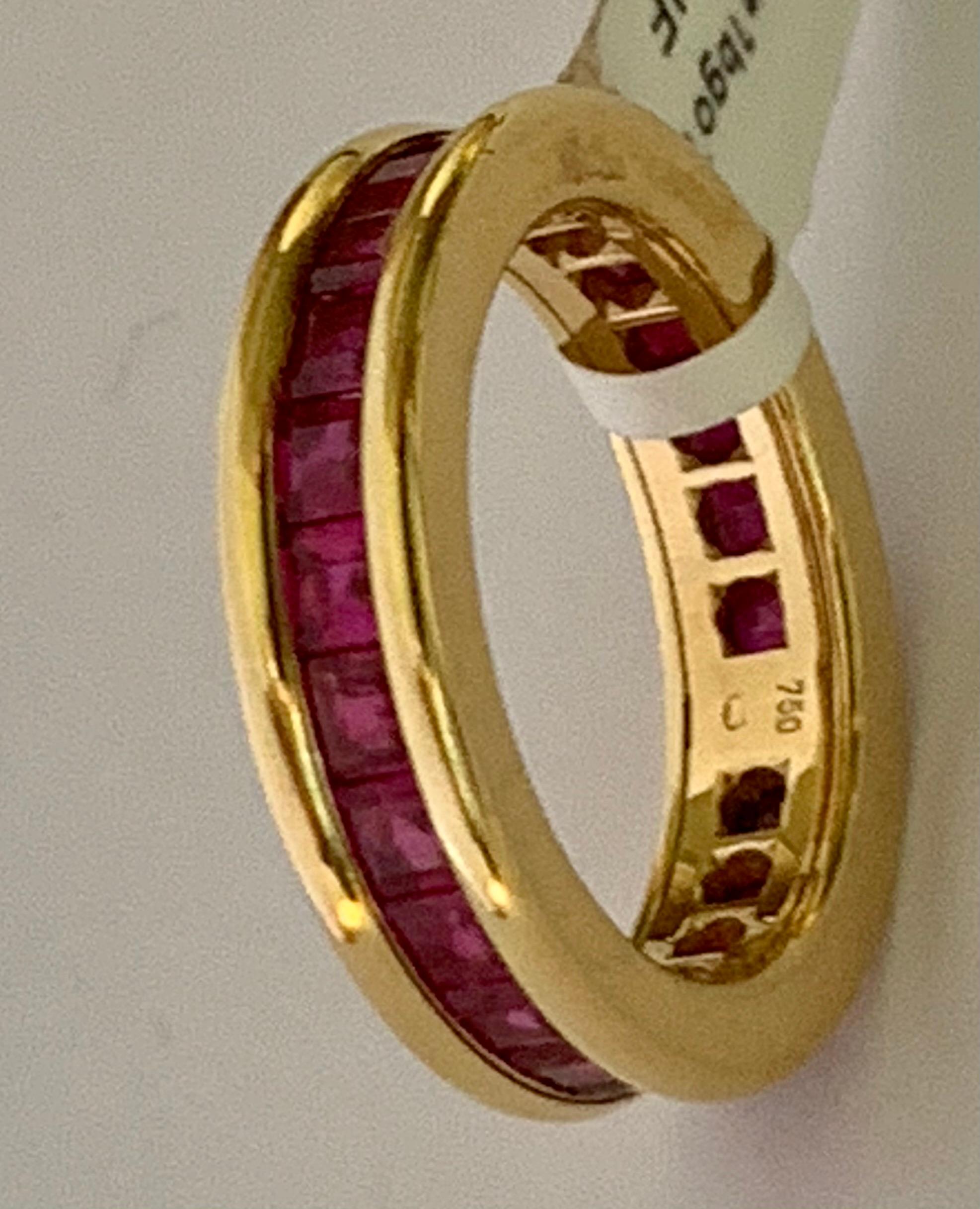 18 Karat Yellow Gold Eternity Ring Ruby 2