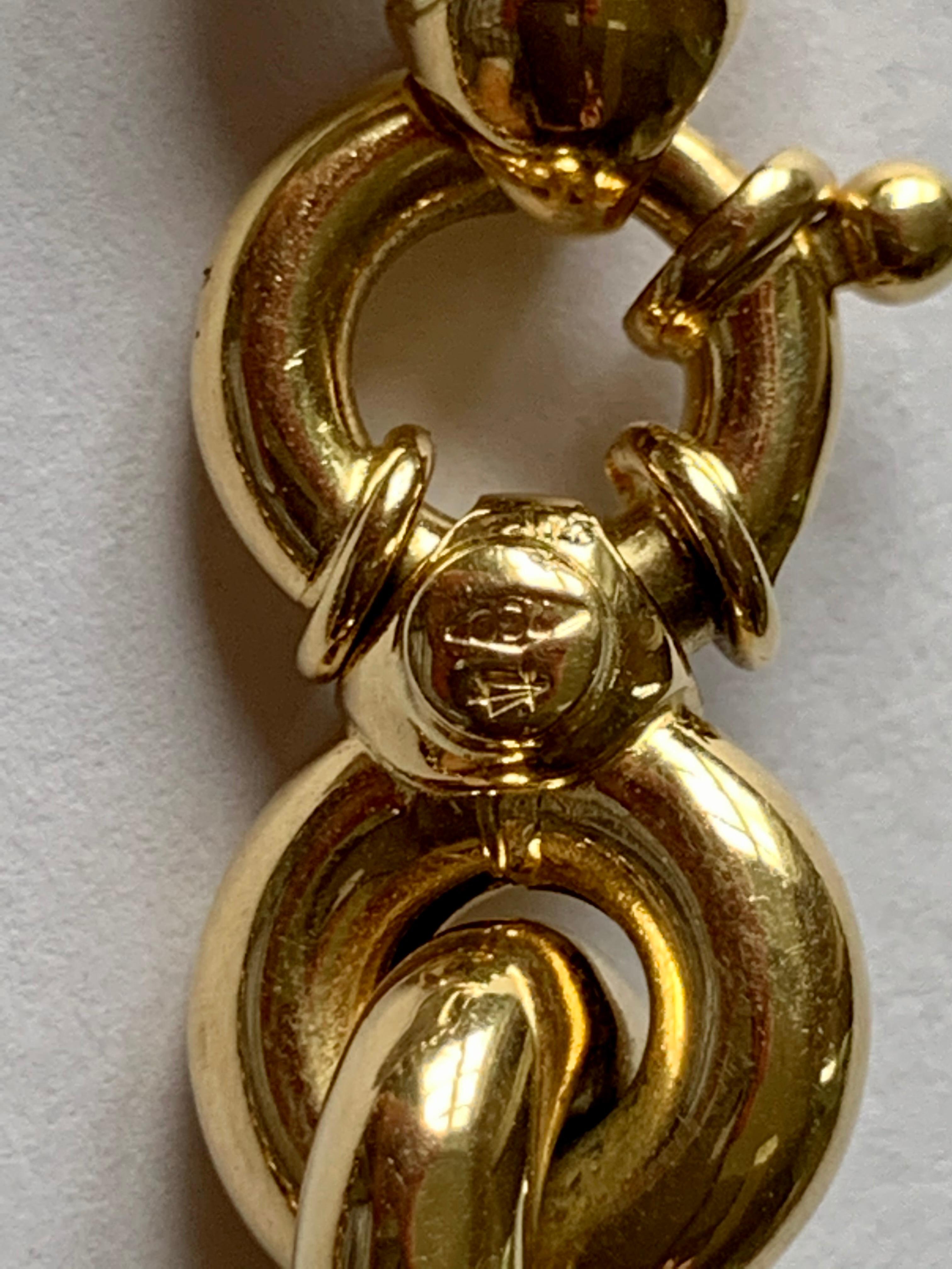 18 K Gelbgold Gliederhalskette für Damen oder Herren