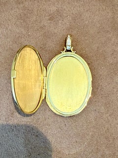 18 K yellow Gold locket Pendant/Medaillon Diamonds