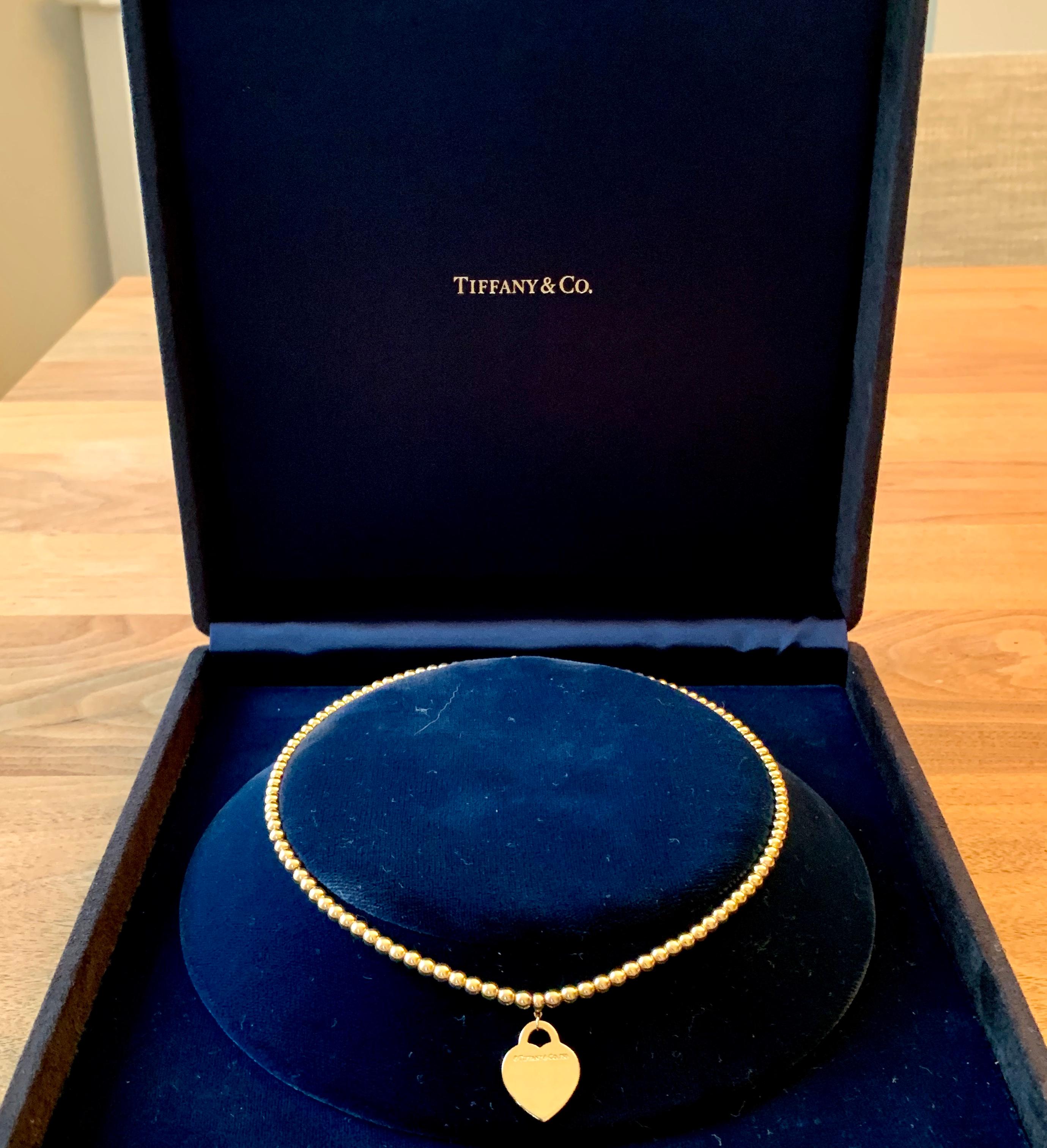 Contemporary 18 Karat Yellow Gold Necklace by Tiffany & Co Please Return to Tiffany