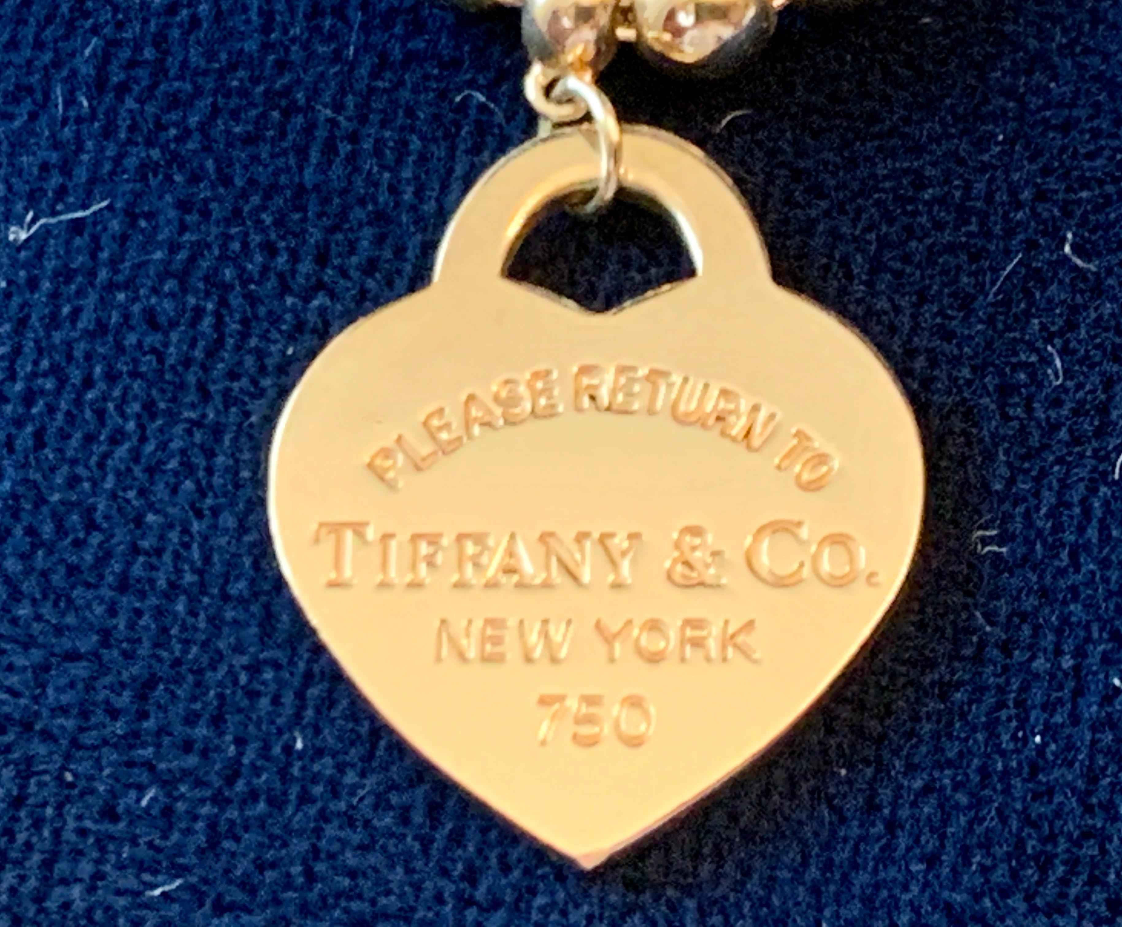 Women's or Men's 18 Karat Yellow Gold Necklace by Tiffany & Co Please Return to Tiffany