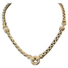 Collier de cordes en or jaune 18 carats et diamants