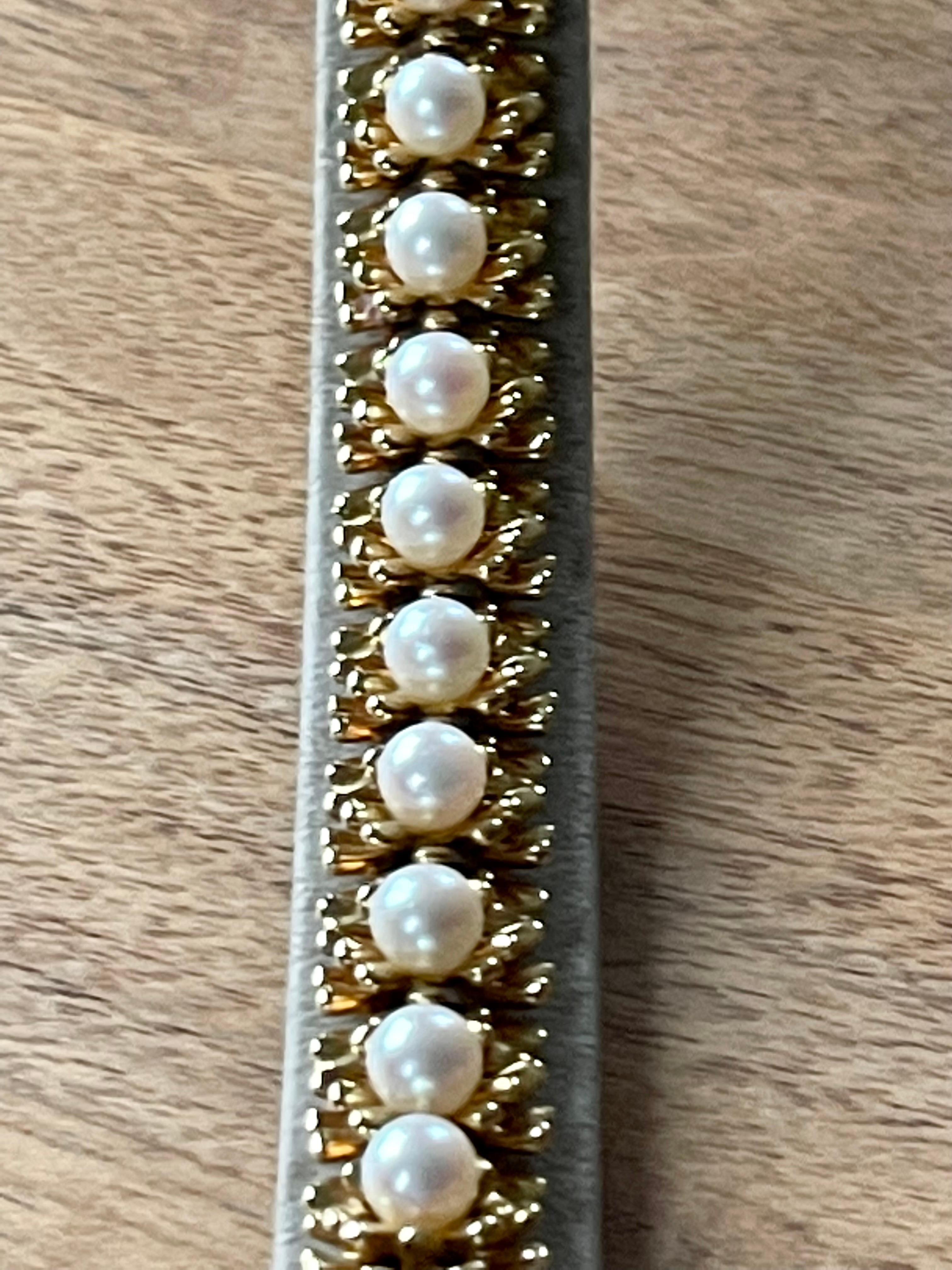 vintage pearl and gold bracelet