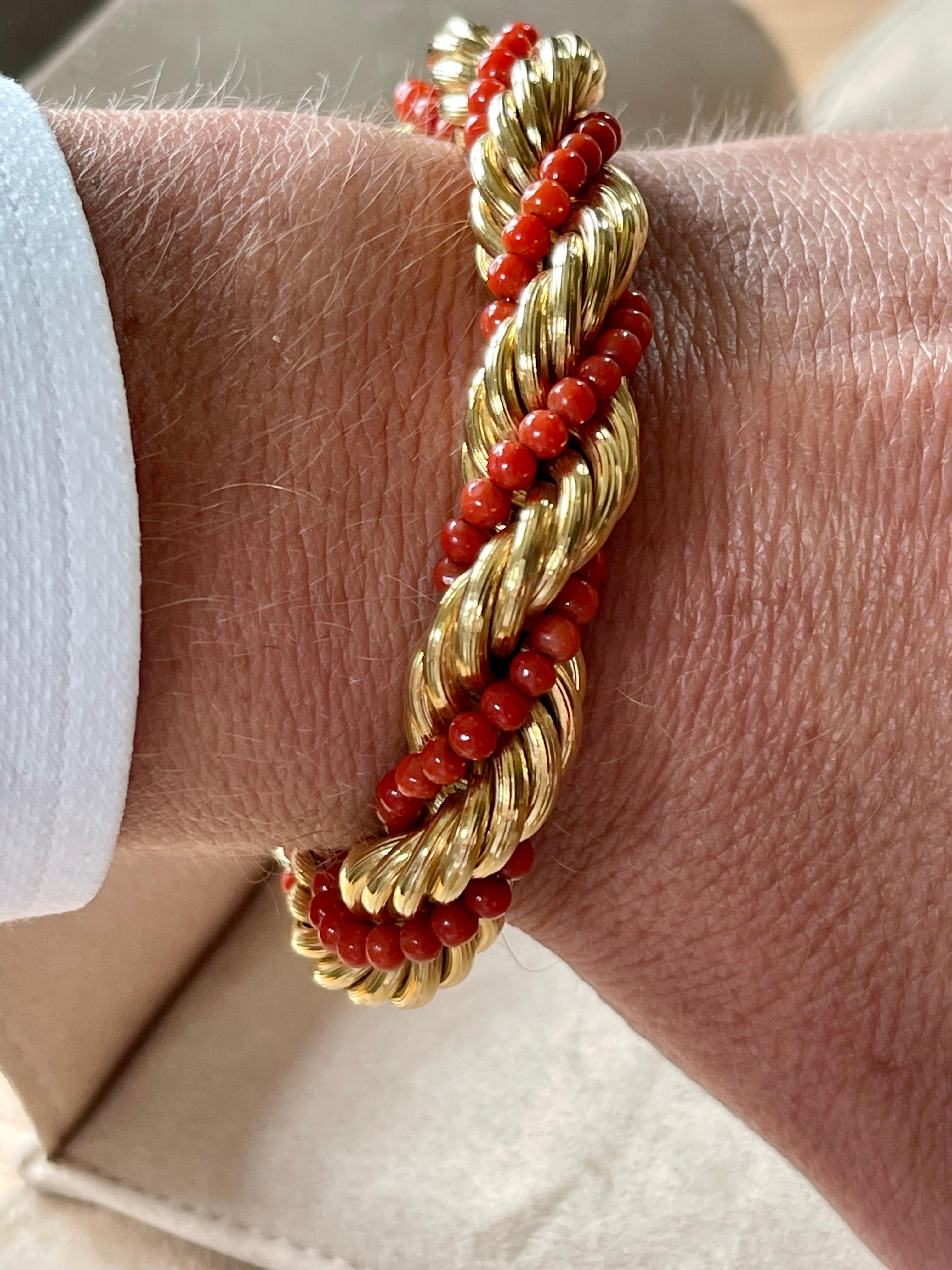 vintage coral bracelet