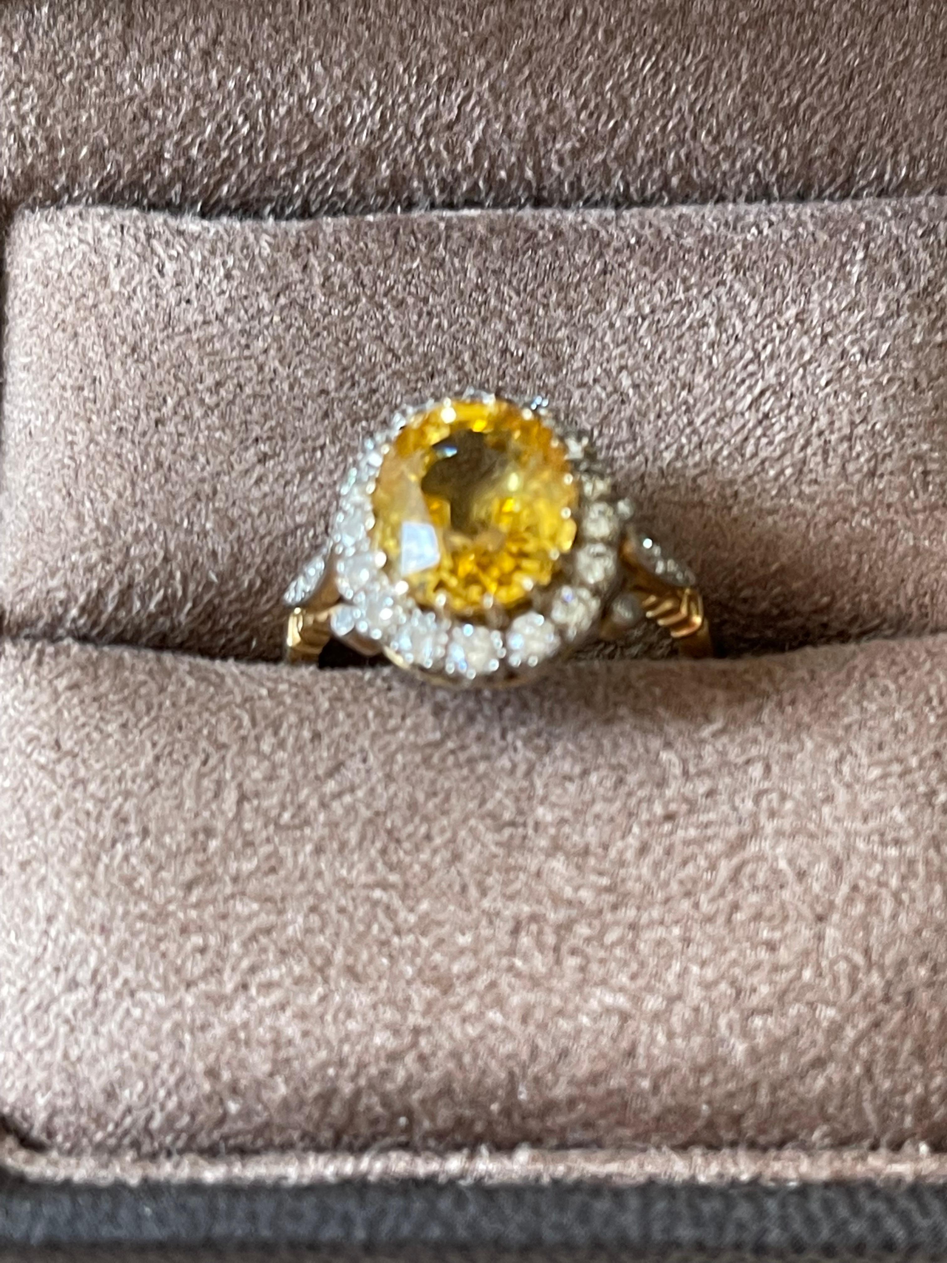 antique yellow sapphire ring