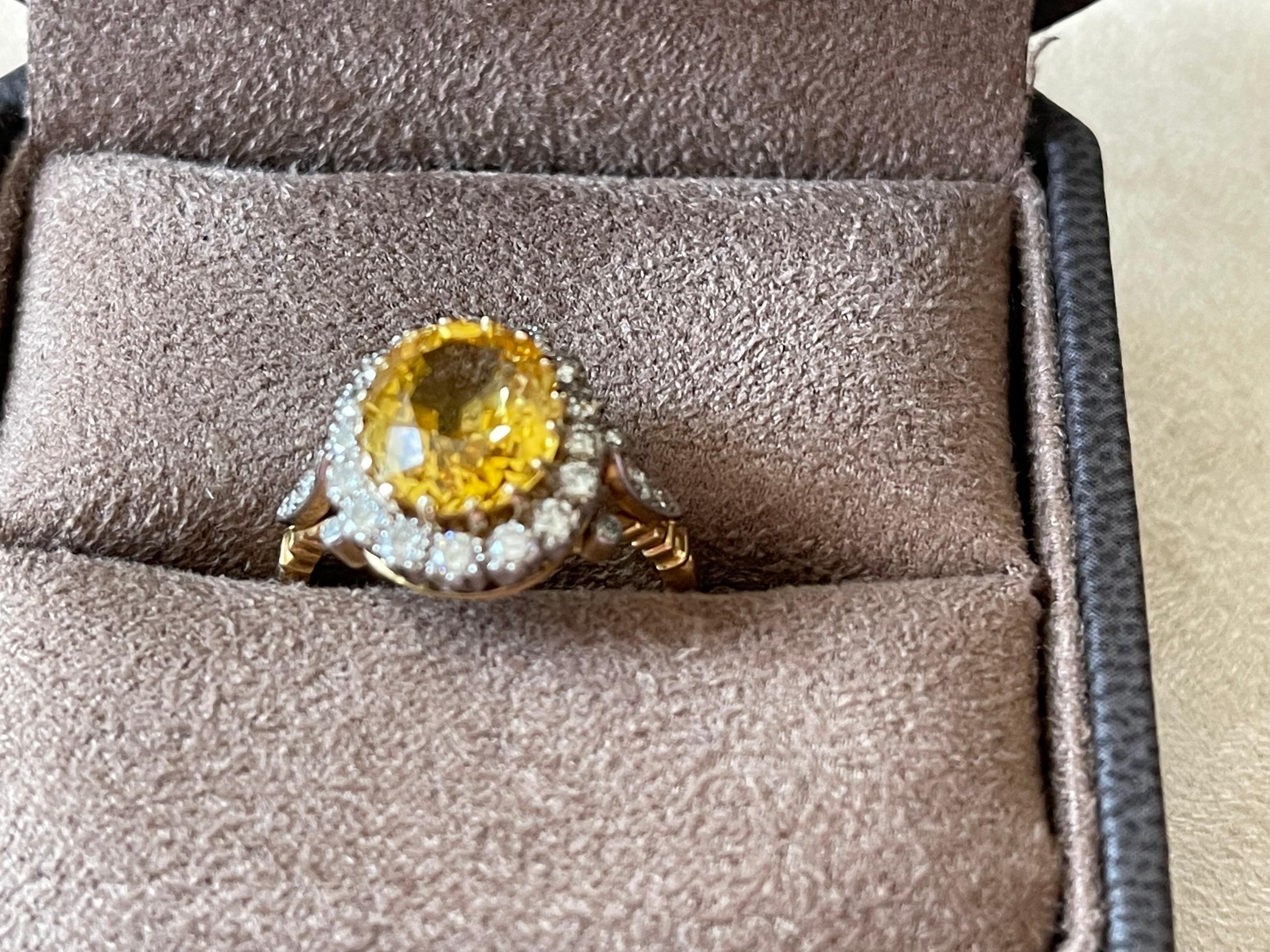 vintage yellow sapphire engagement ring