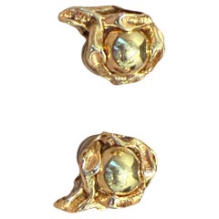 18 K yelow Gold Interchangeable Gilbert Albert Ear Clips