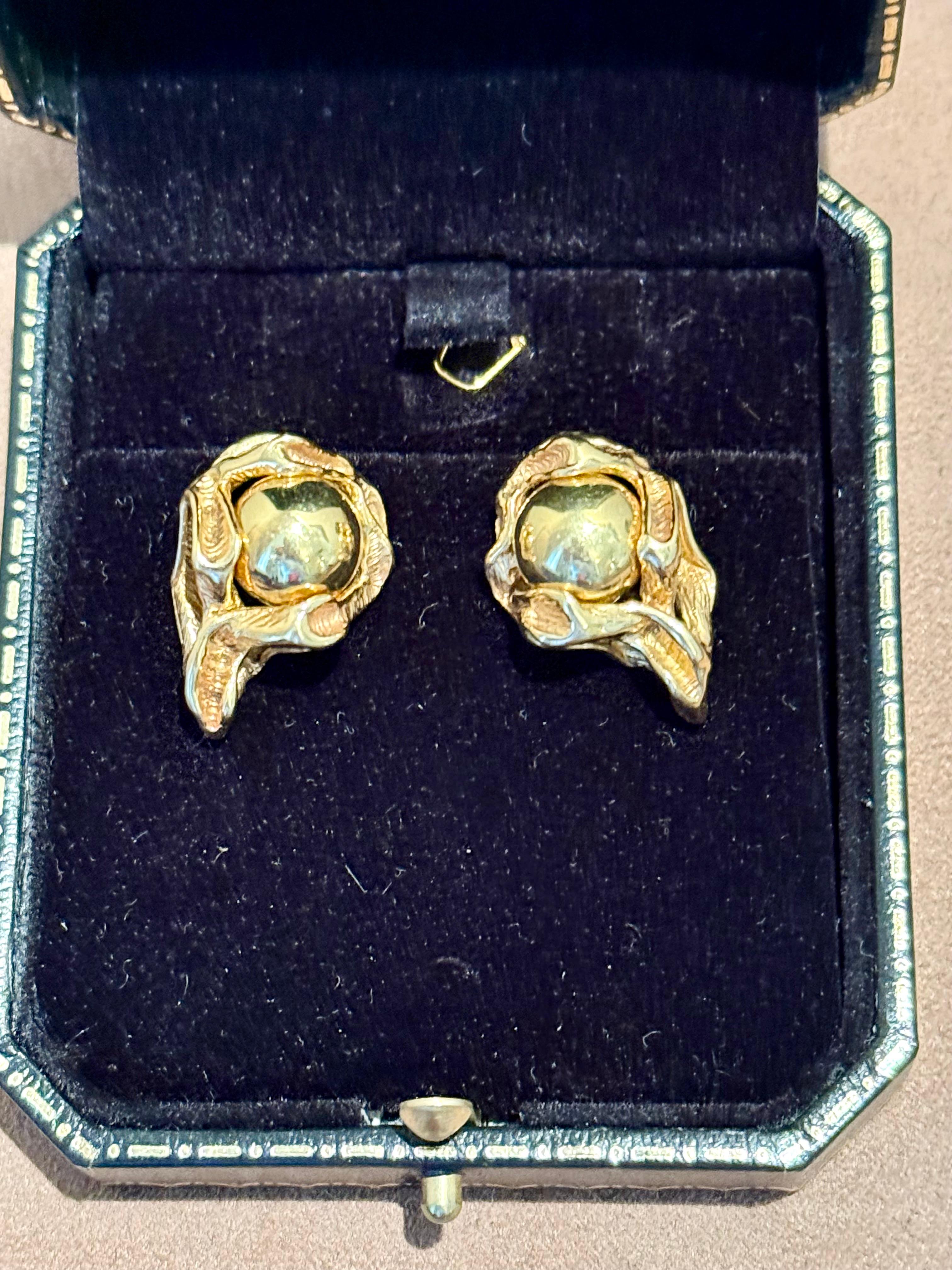 Clips d'oreilles interchangeables Gilbert Albert en or 18 K Gold Bon état - En vente à Zurich, Zollstrasse