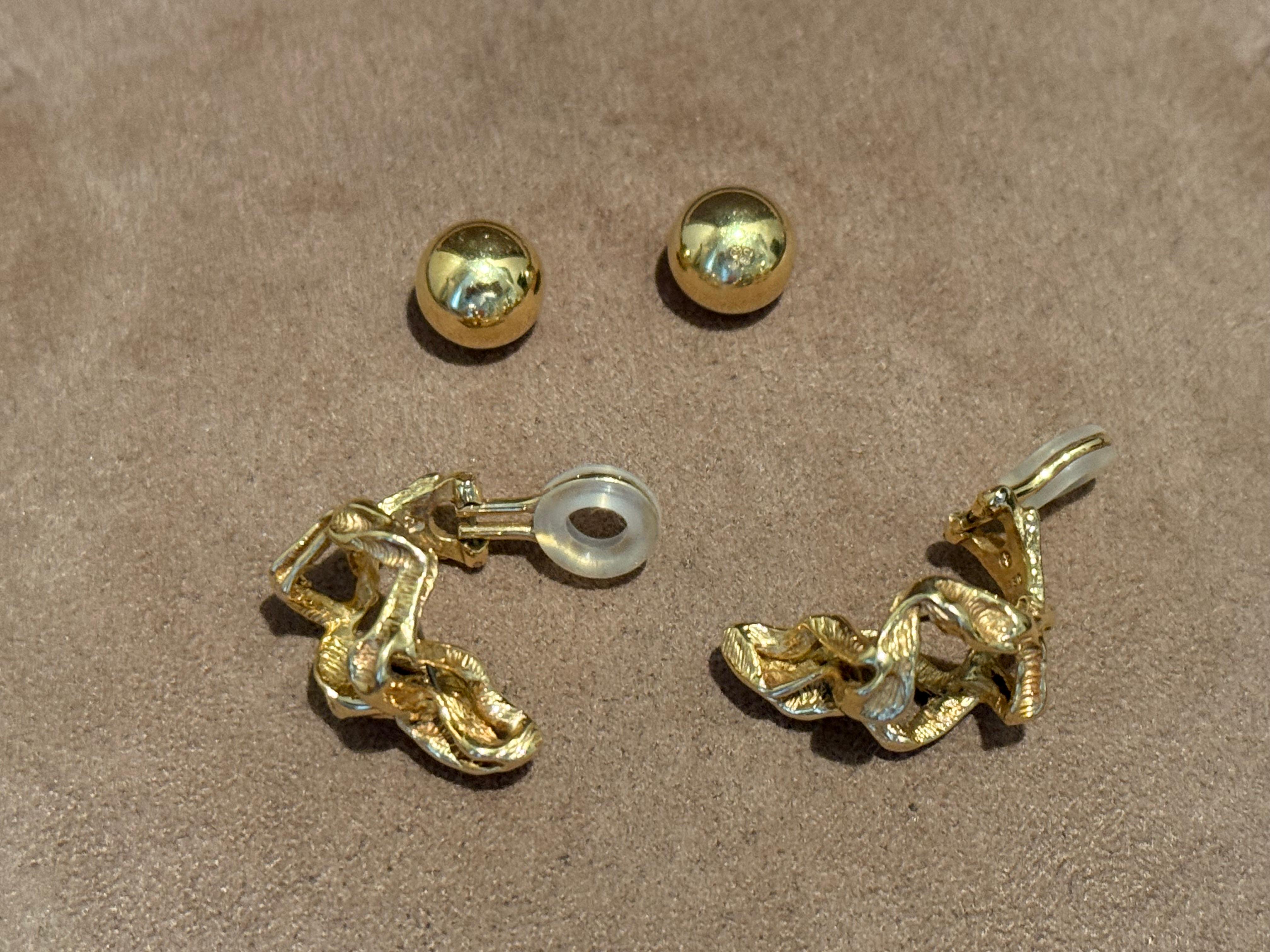 Clips d'oreilles interchangeables Gilbert Albert en or 18 K Gold Unisexe en vente