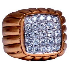 18 Karat 1 Karat Diamant Dome Ring Mod Deco Detail