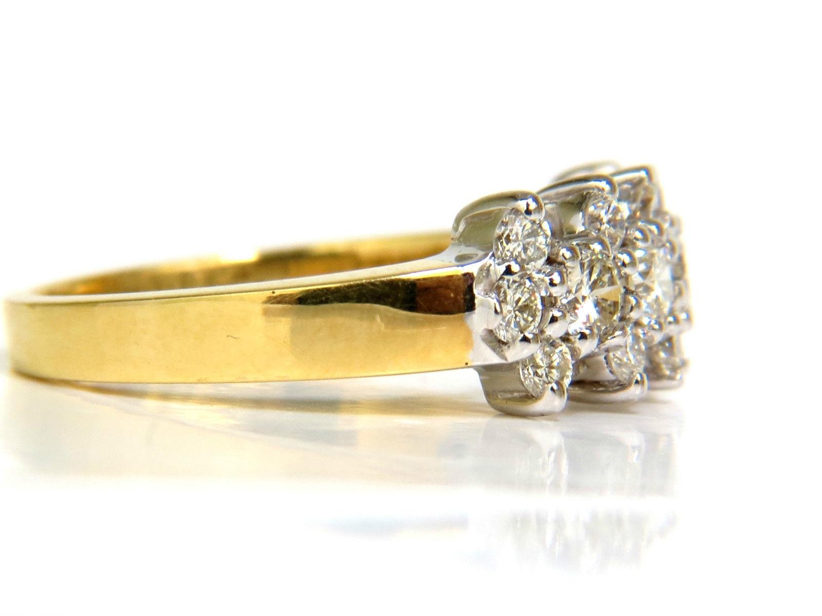 18 Karat 1.00 Carat Diamonds Cluster Band Ring Excellent Cuts For Sale 2
