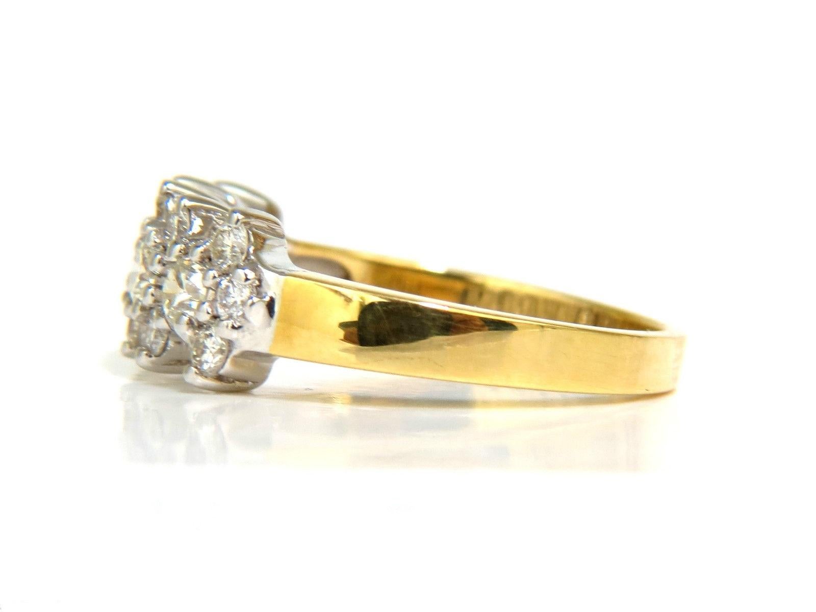 18 Karat 1.00 Carat Diamonds Cluster Band Ring Excellent Cuts For Sale 3