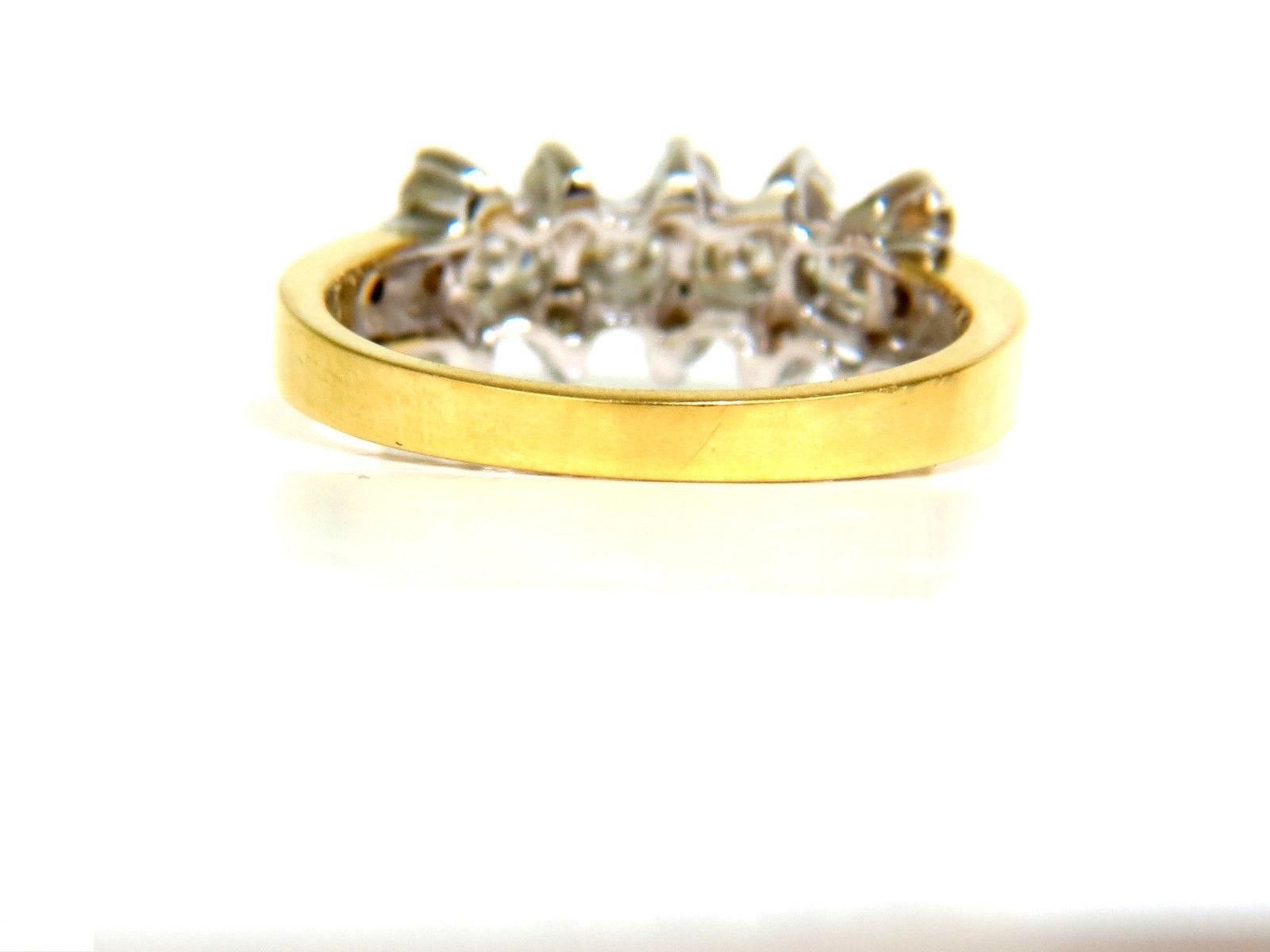 18 Karat 1.00 Carat Diamonds Cluster Band Ring Excellent Cuts For Sale 4