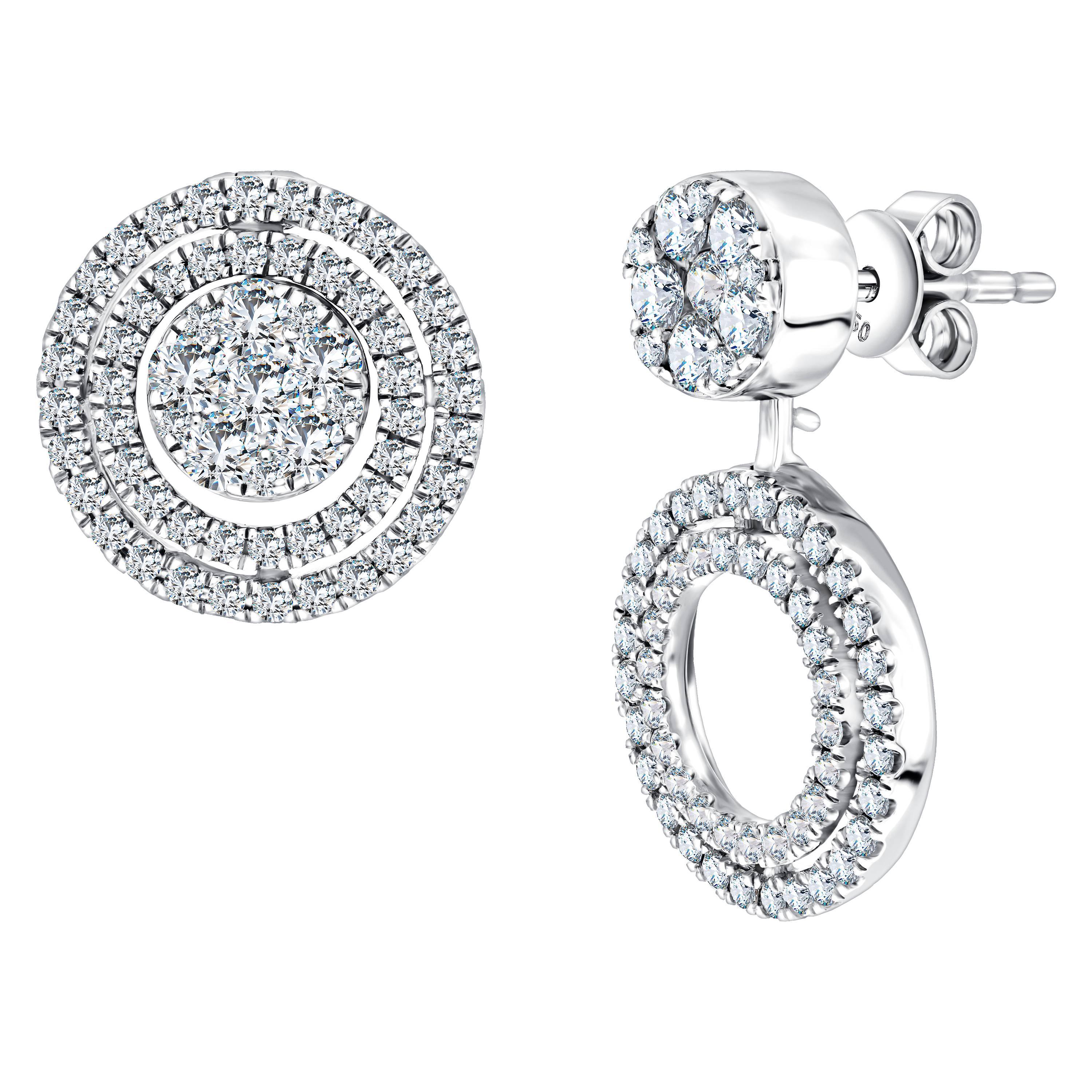 FRED Paris 2.00ct D VVS2 Diamond Stud Earrings at 1stdibs