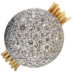 18 carati 1,36 carati Multi Bands Bead Set Anello da donna con diamanti moderno e deco*