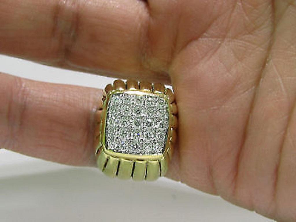 18 Karat 1.50 Carat Diamond Dome Ring A+ Mod Deco Detail For Sale 1