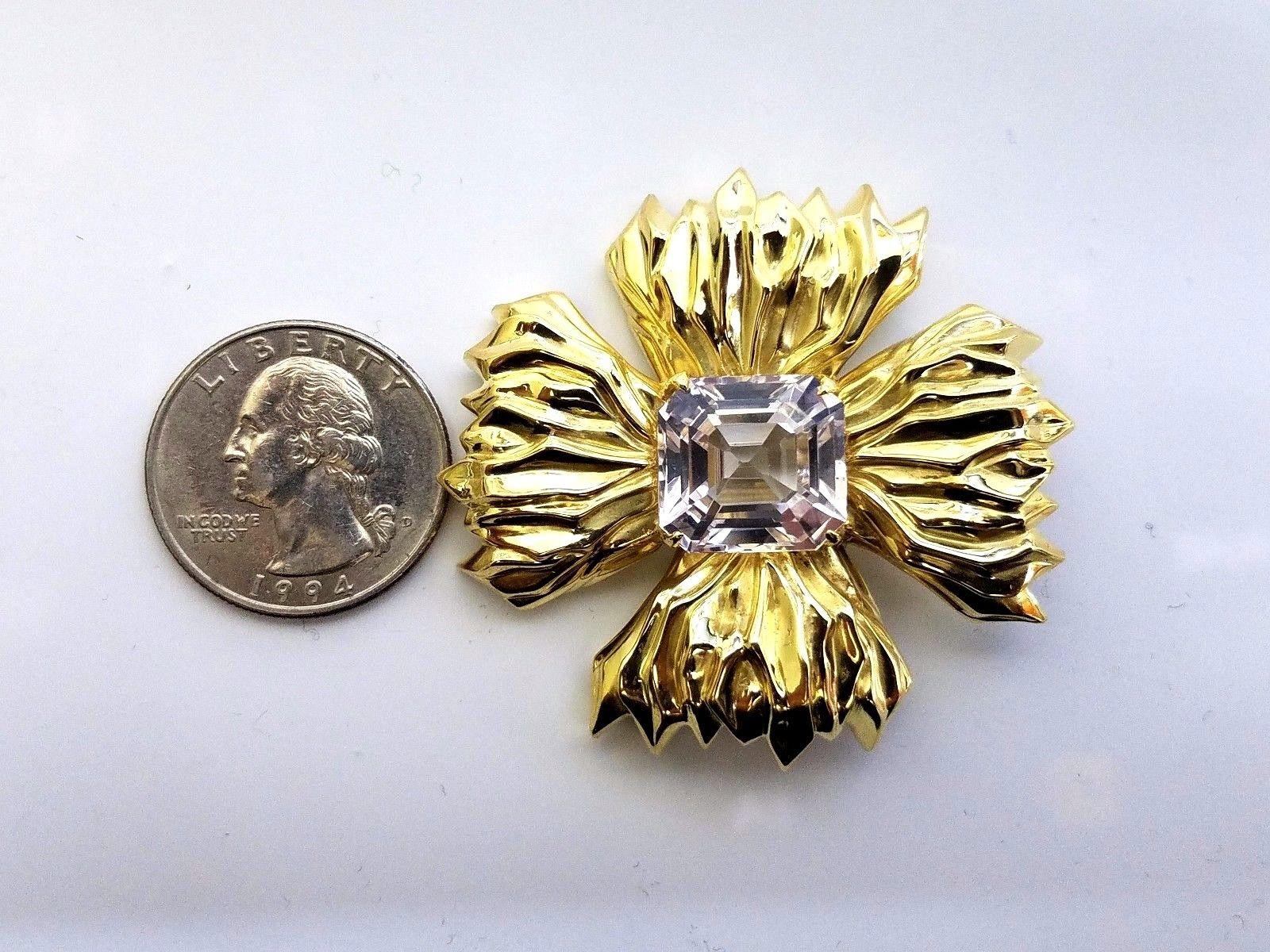 18 Karat 16 Carat Royal Medallion Brooch Pin Flaming Celtic Cross Vintage Prime 2