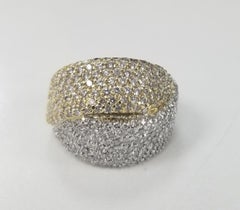 18 Karat 2-Tone 4.15 Carat Diamond Pave' Ring